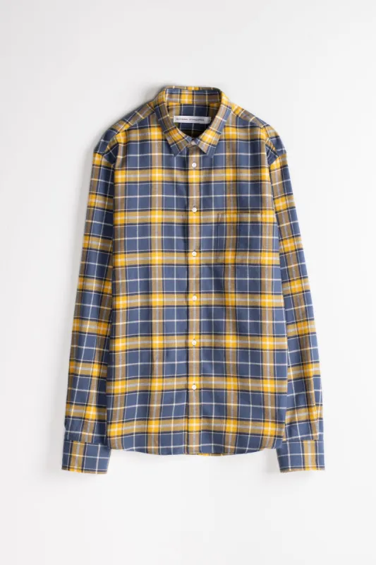 NS1145-180 SALE Japanese Organic Plaid in Blue and Yellow sold by National Standards