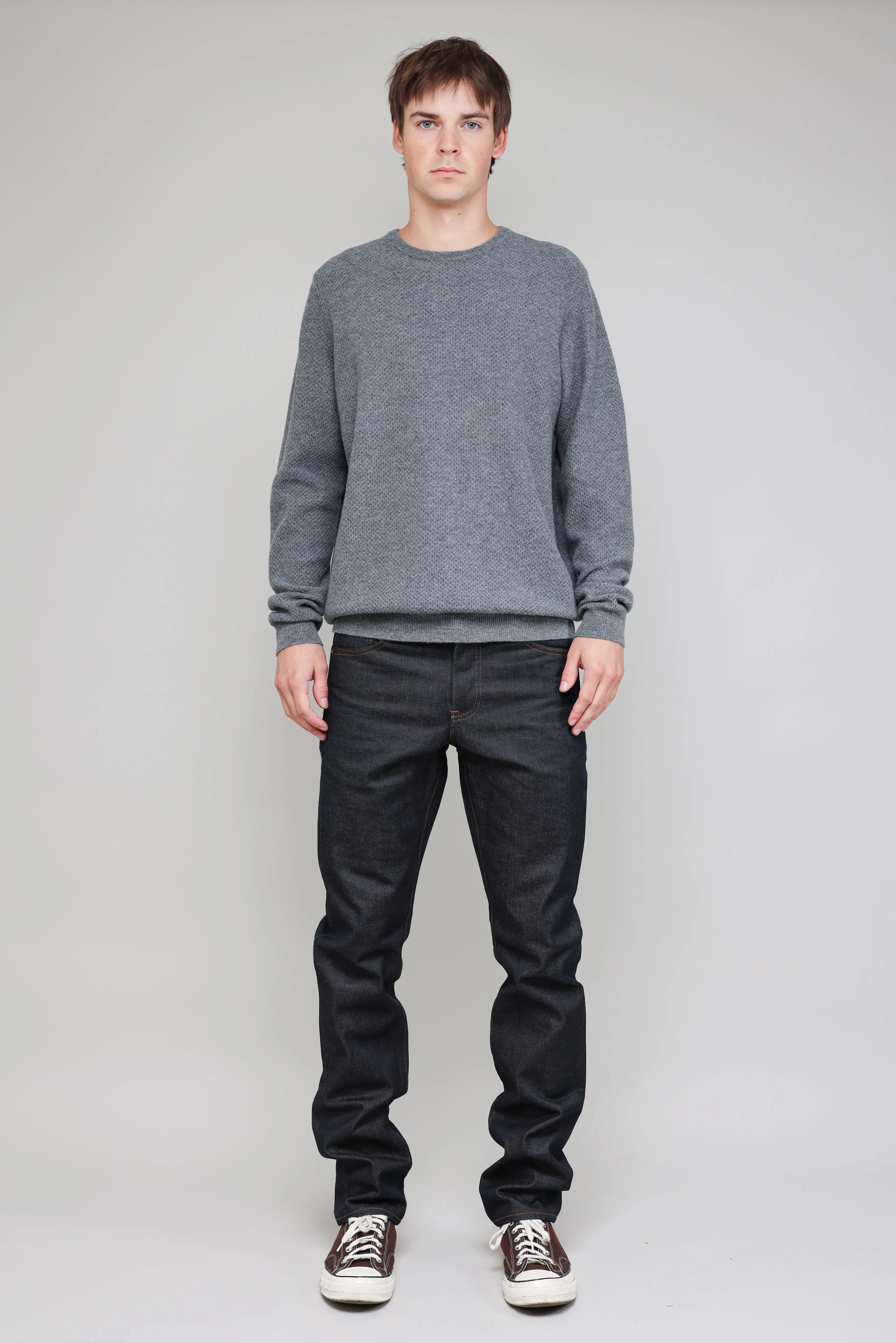 NS3019-9 New Wool Honeycomb Stitch Crew in Melange Grey sold by National Standards product image thumbnail 5