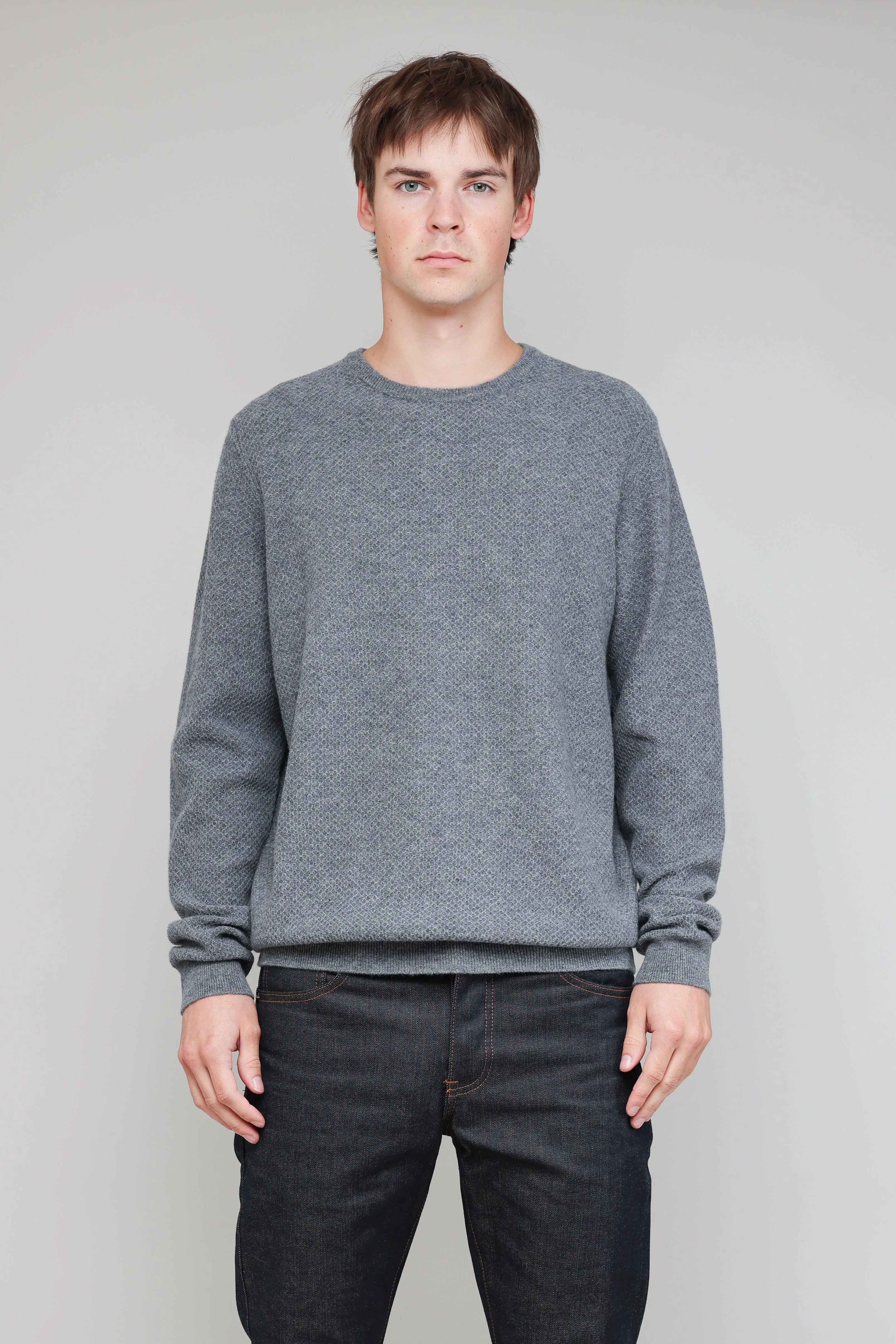 NS3019-9 New Wool Honeycomb Stitch Crew in Melange Grey sold by National Standards product image thumbnail 2