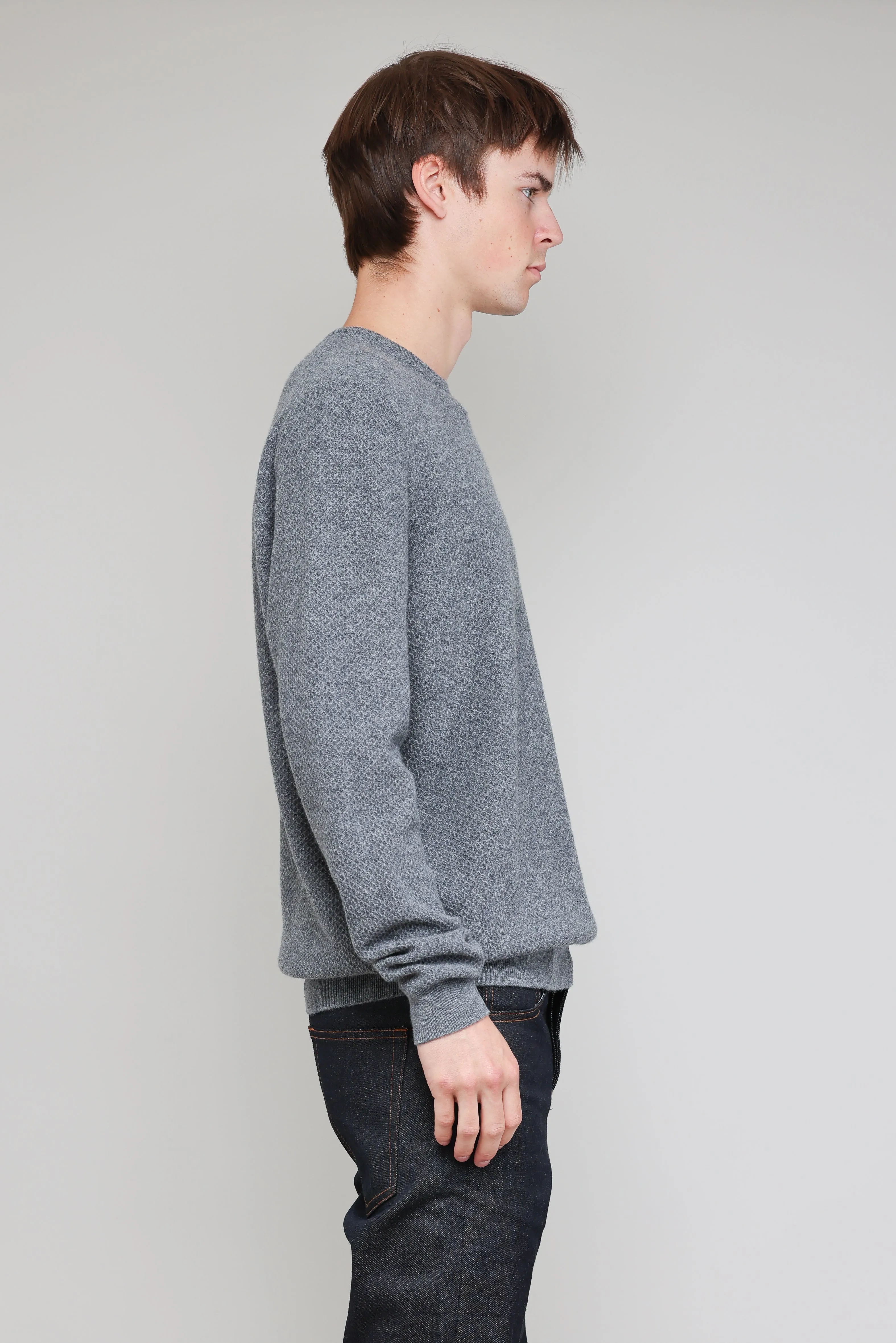 NS3019-9 New Wool Honeycomb Stitch Crew in Melange Grey sold by National Standards product image thumbnail 3