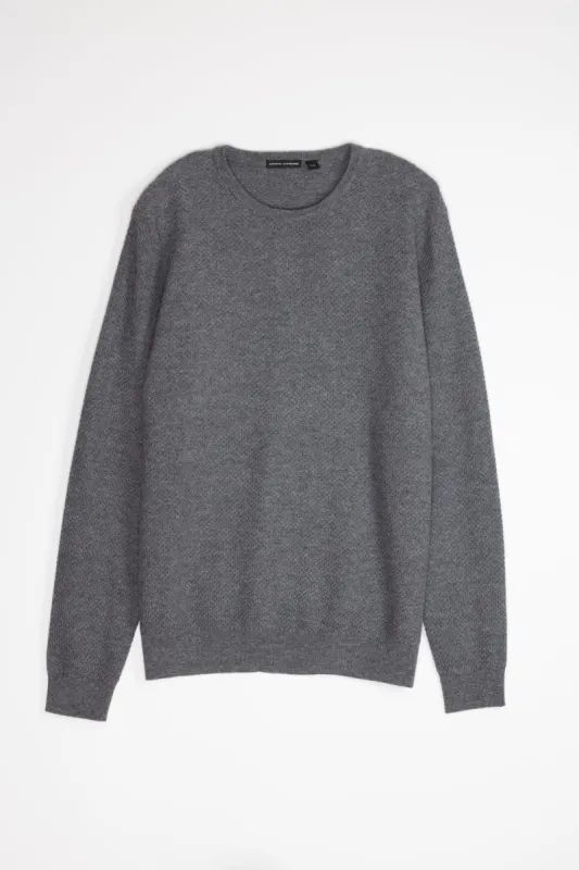 NS3019-9 New Wool Honeycomb Stitch Crew in Melange Grey sold by National Standards