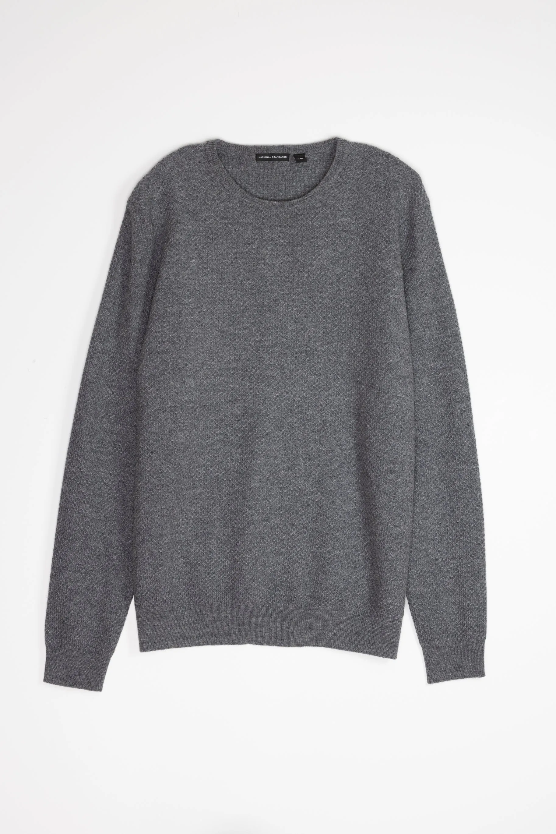 NS3019-9 New Wool Honeycomb Stitch Crew in Melange Grey sold by National Standards