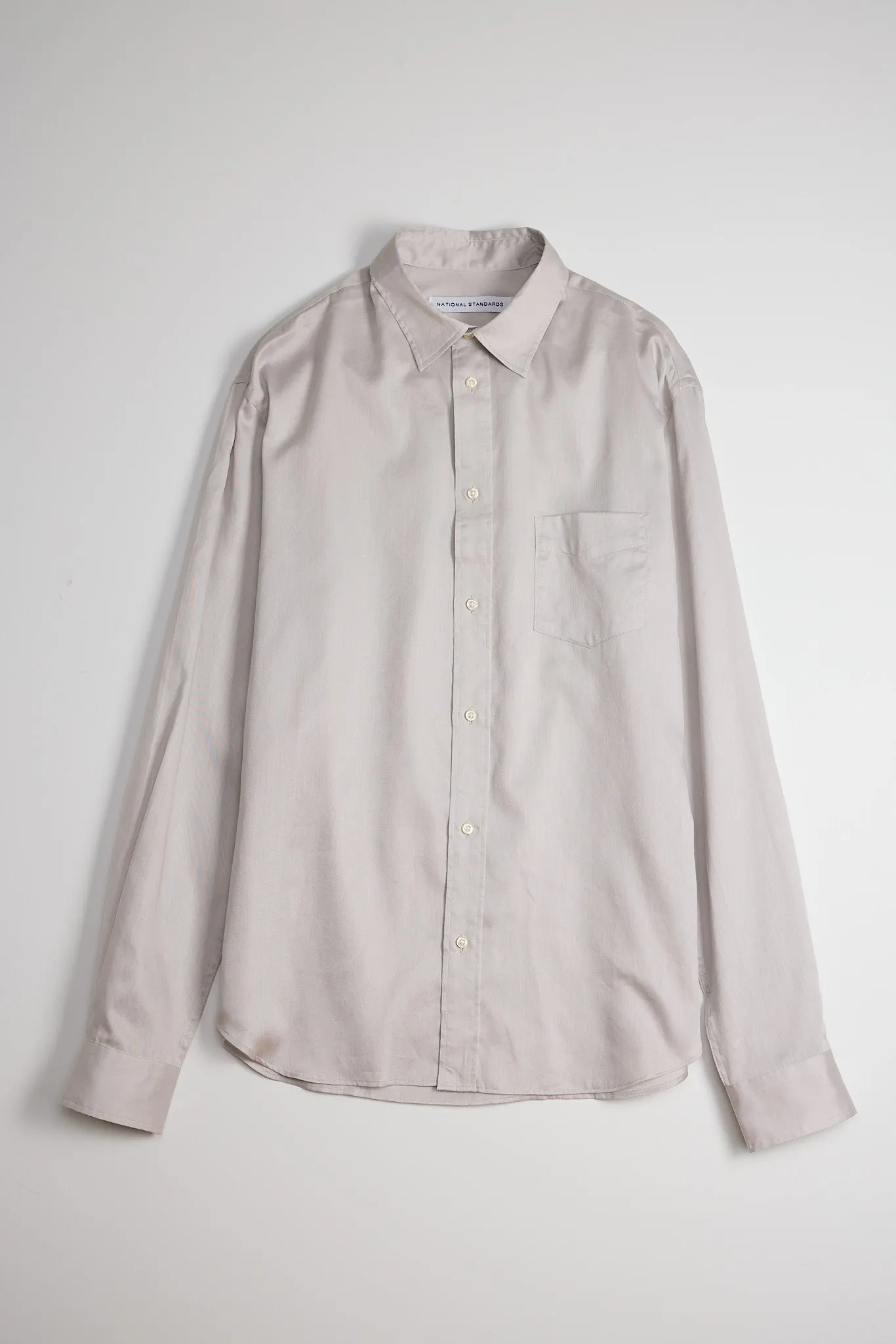 NS1190-19 Japanese Dyed Sateen in Light Grey sold by National Standards