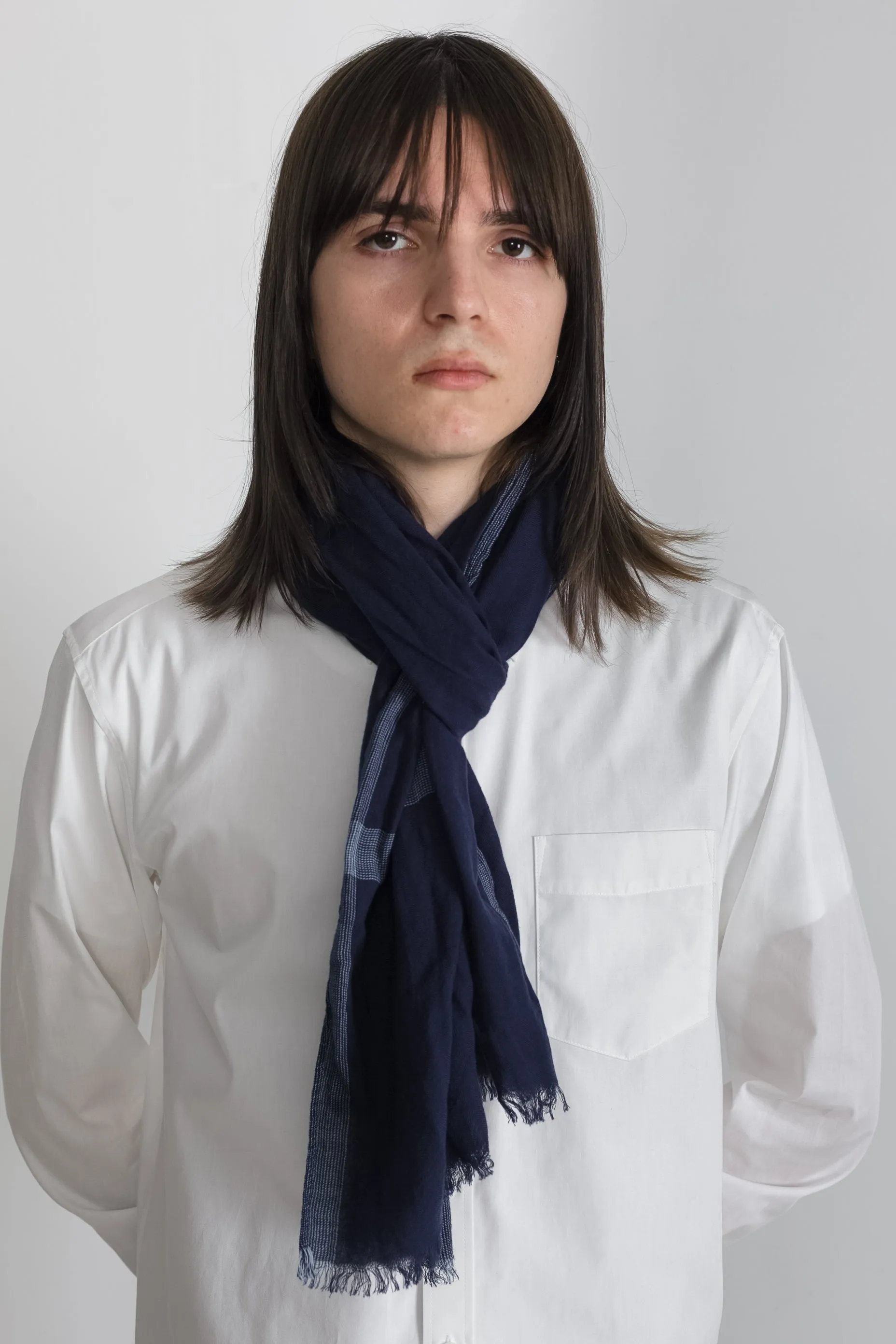 Border Stripe Scarf in Navy NS5006 sold by National Standards product image thumbnail 3