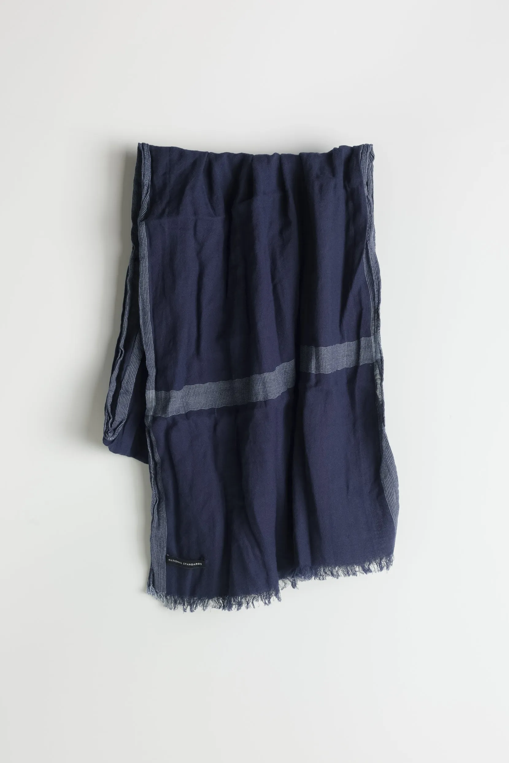 Border Stripe Scarf in Navy NS5006 sold by National Standards