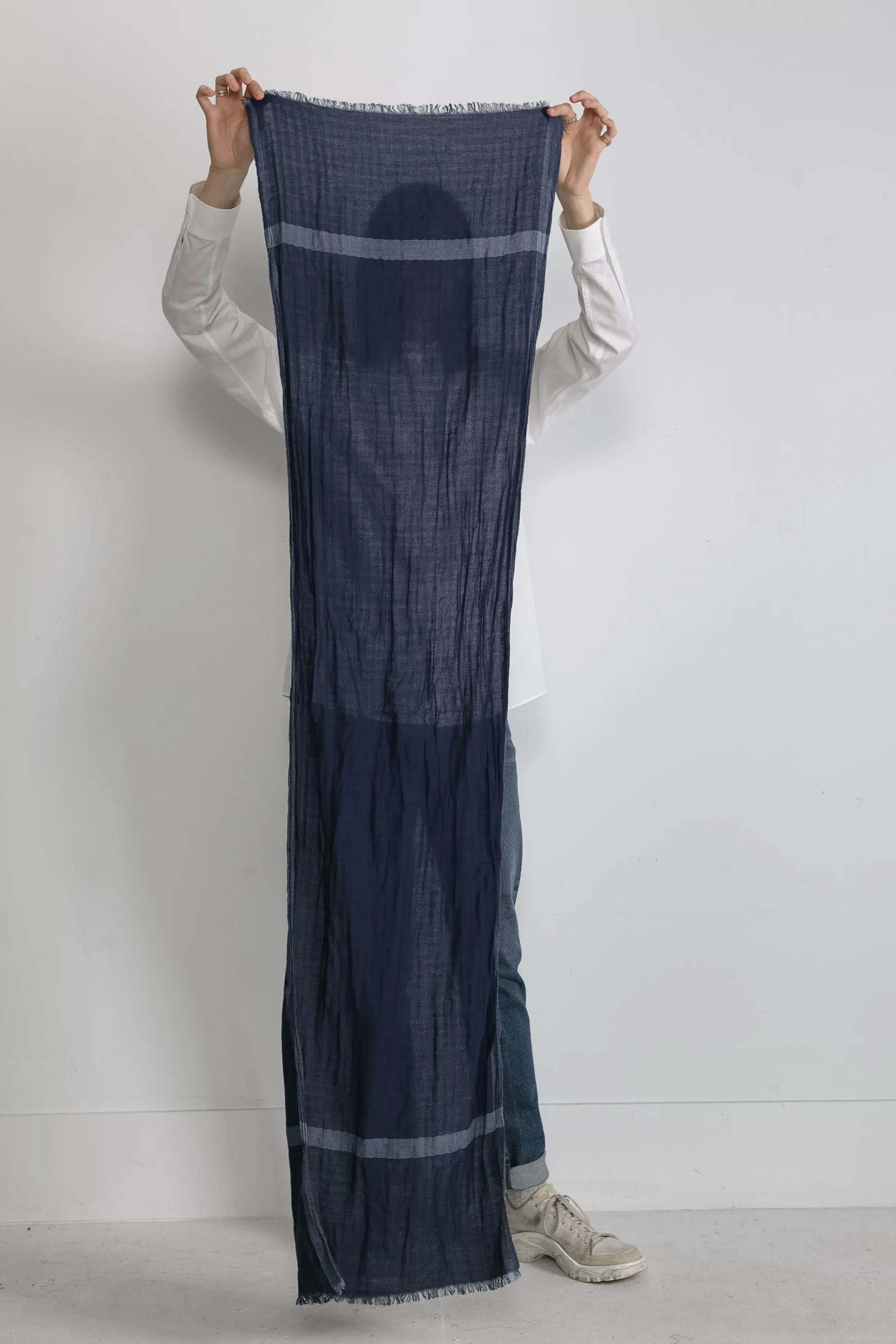 Border Stripe Scarf in Navy NS5006 sold by National Standards product image thumbnail 2