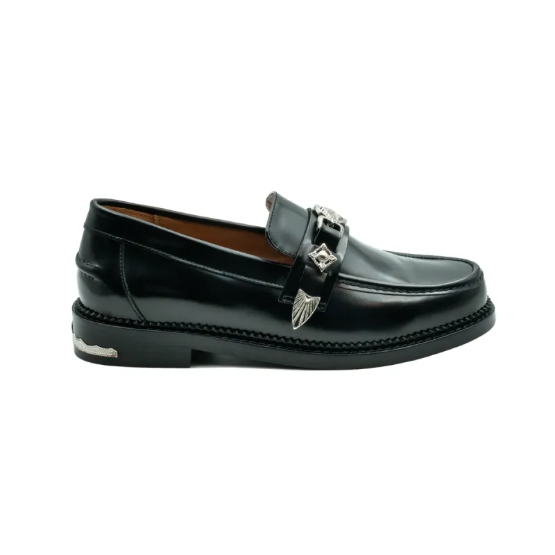 Toga Virilis Black Metal Loafer sold by Brother Brother