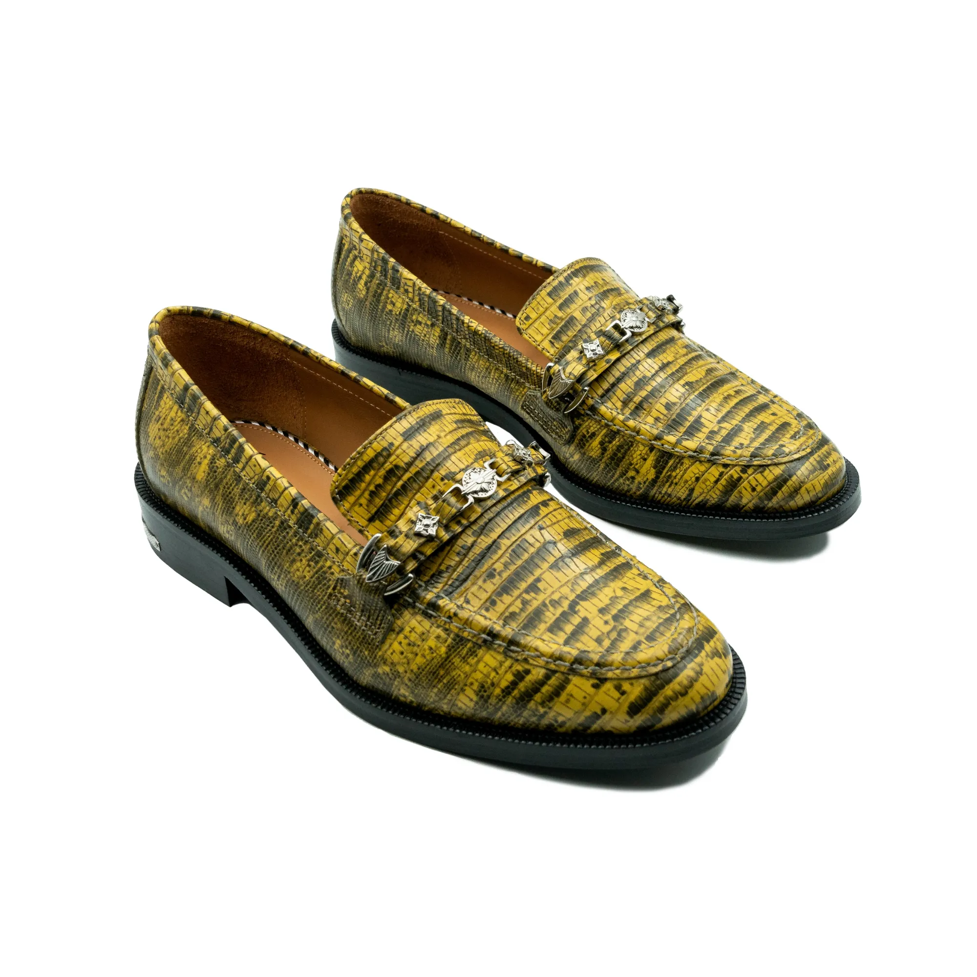 Toga Virilis Yellow Embossed Leather Loafers sold by Brother Brother product image thumbnail 2