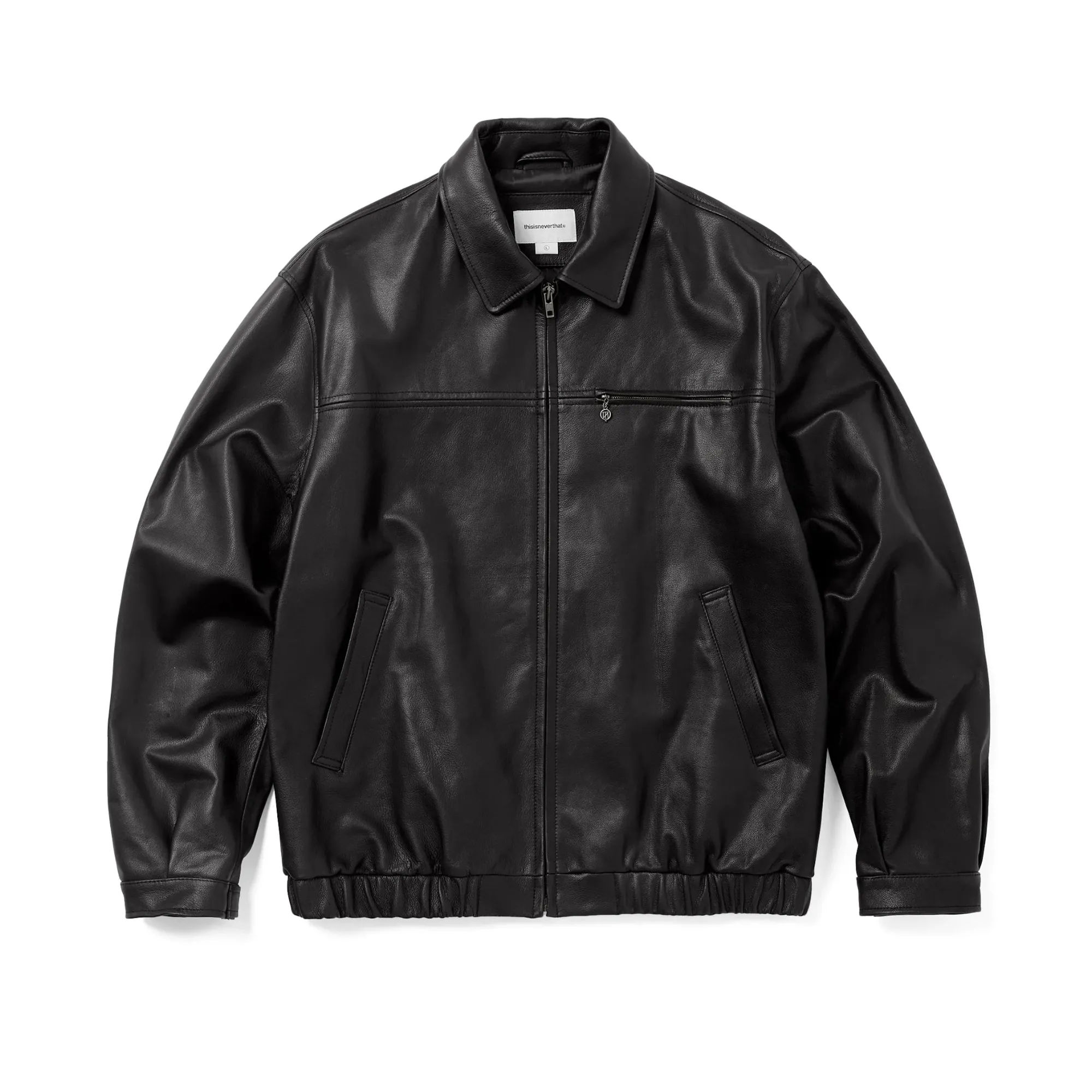 thisisneverthat Leather Harrington Jacket sold by Brother Brother