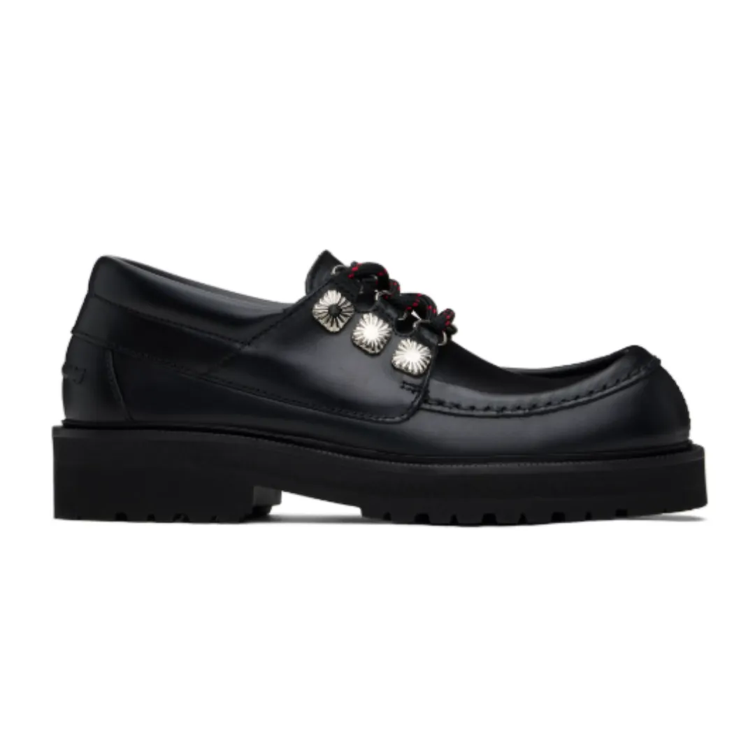 Toga Virilis Black Hard Leather Derbys AJ1391 sold by Brother Brother