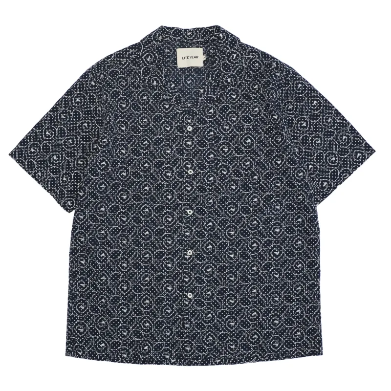 Lite Year Short Sleeve Embroidery Camp Collar Shirt sold by Brother Brother
