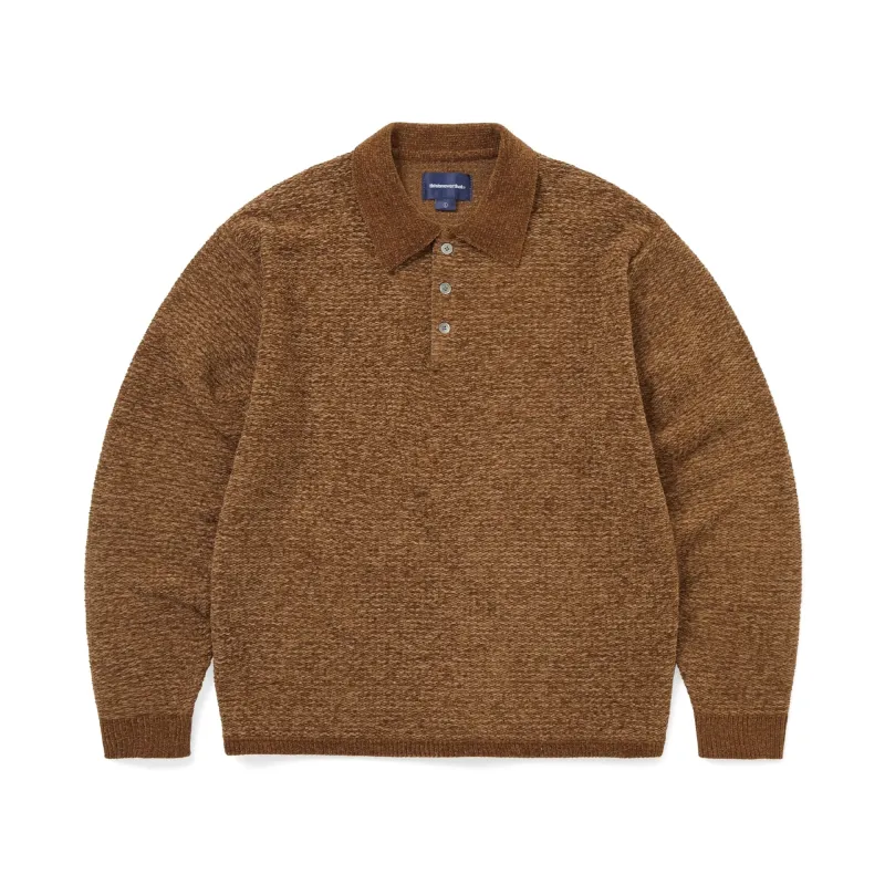 thisisneverthat Velvet Knit Polo Brown sold by Brother Brother