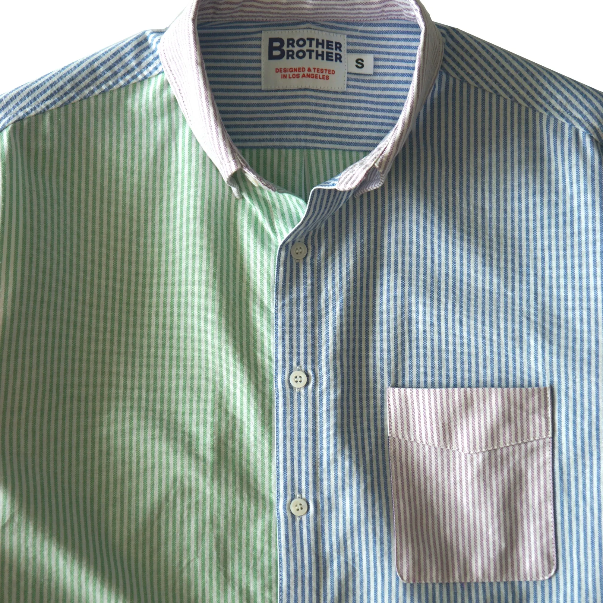 Brother Brother Simple Stitch Mix Striped OCBD Shirt sold by Brother Brother product image thumbnail 3