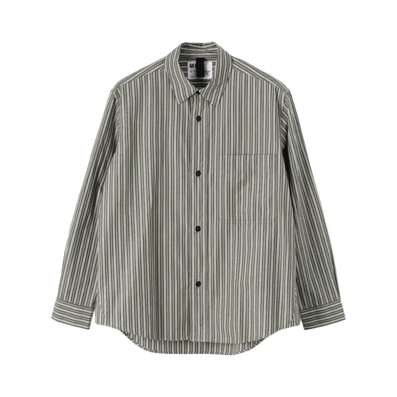 MHL. by Margaret Howell BASIC SHIRT TWO TONE COTTON STRIPE sold by Brother Brother