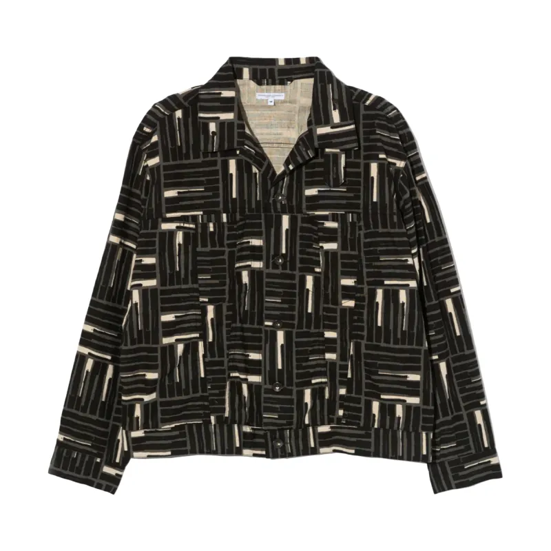 Engineered Garments Type 5 Jean Jacket Black Tile Print Canvas made by Engineered Garments