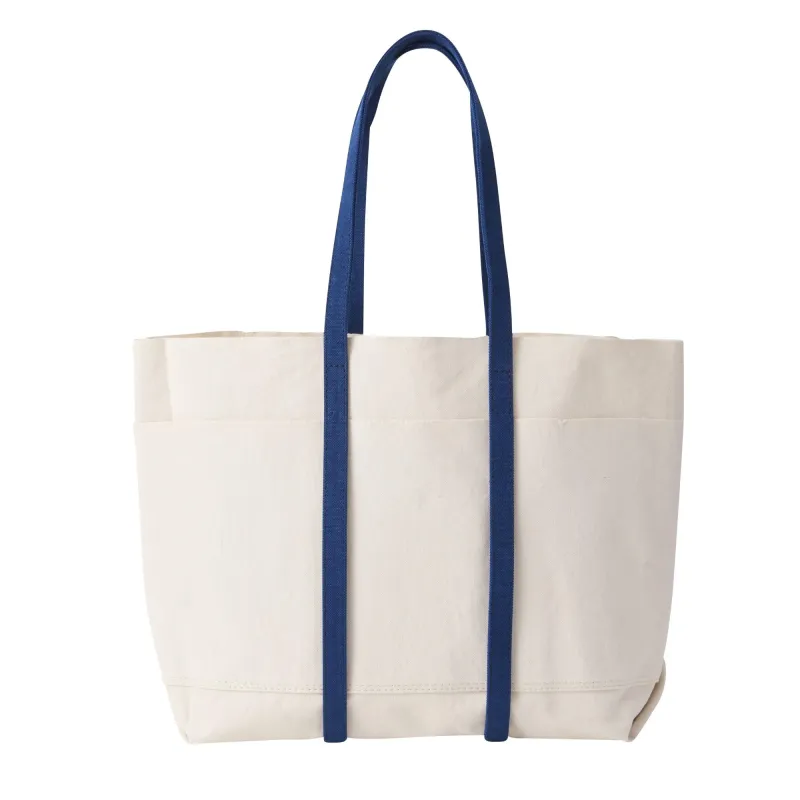 Amiacalva Washed Canvas Tote 2 Tone Medium Navy made by Amiacalva