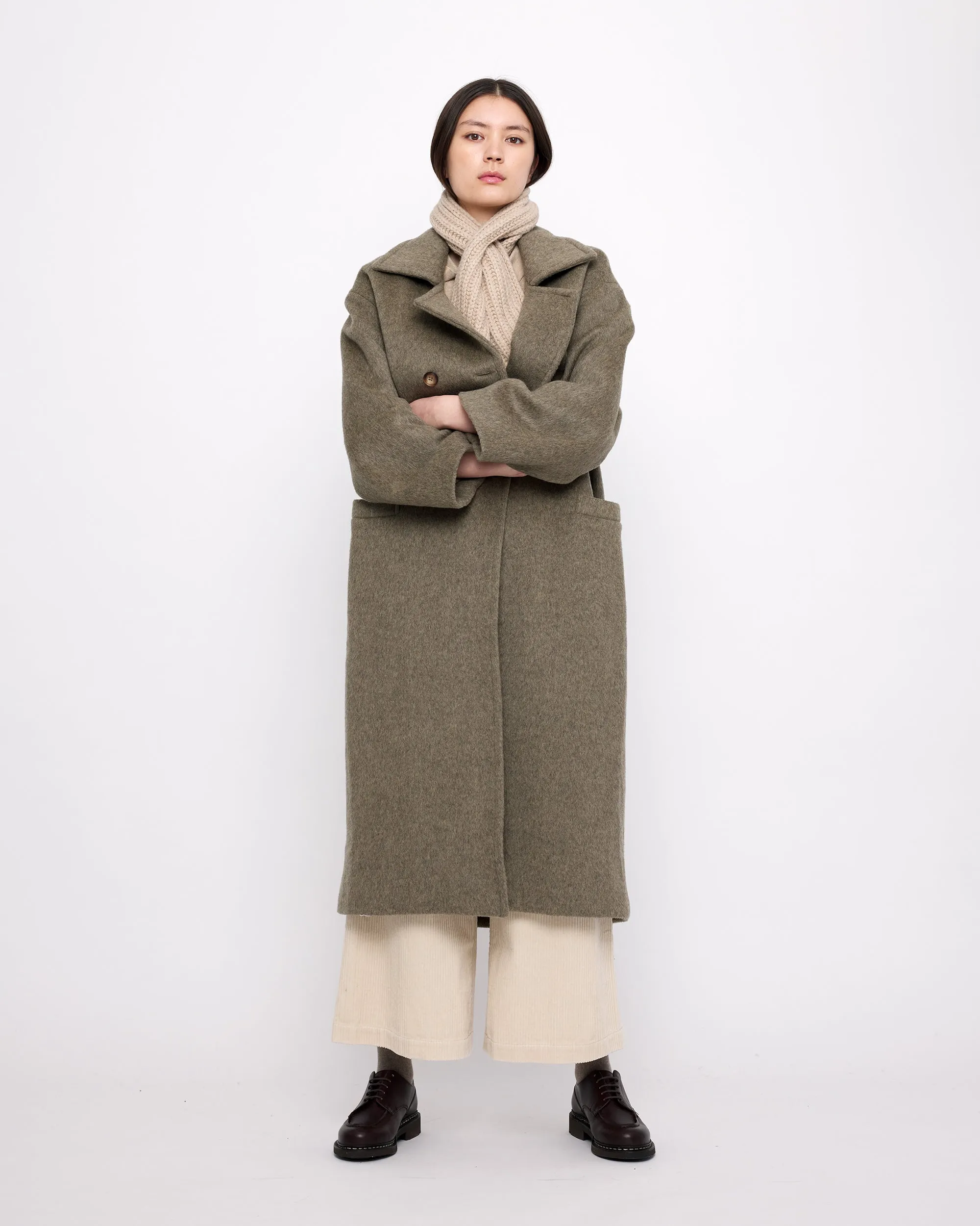 Long Wool Peacoat - FW24 - Olive Gray sold by 7115 by Szeki product image thumbnail 5