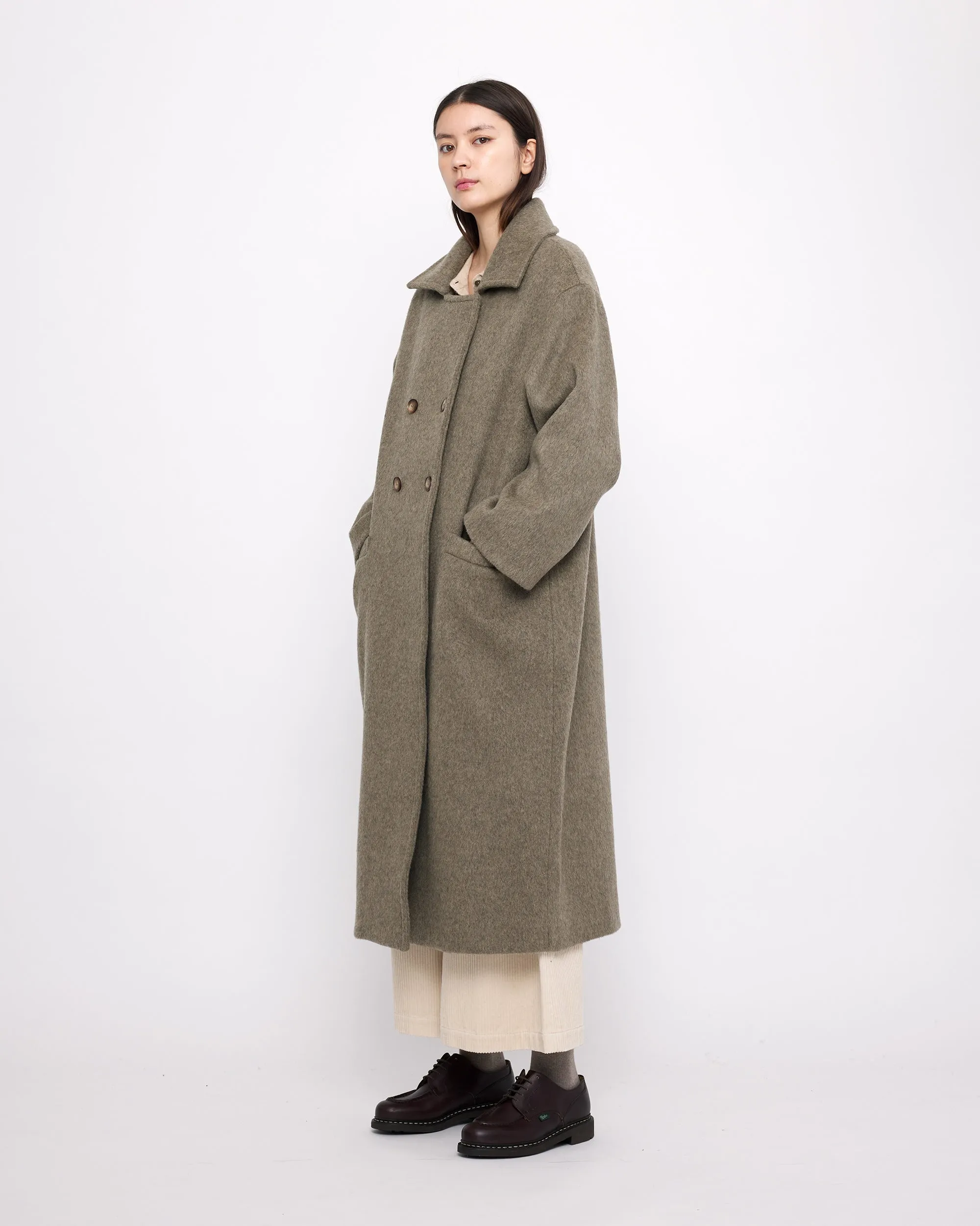 Long Wool Peacoat - FW24 - Olive Gray sold by 7115 by Szeki