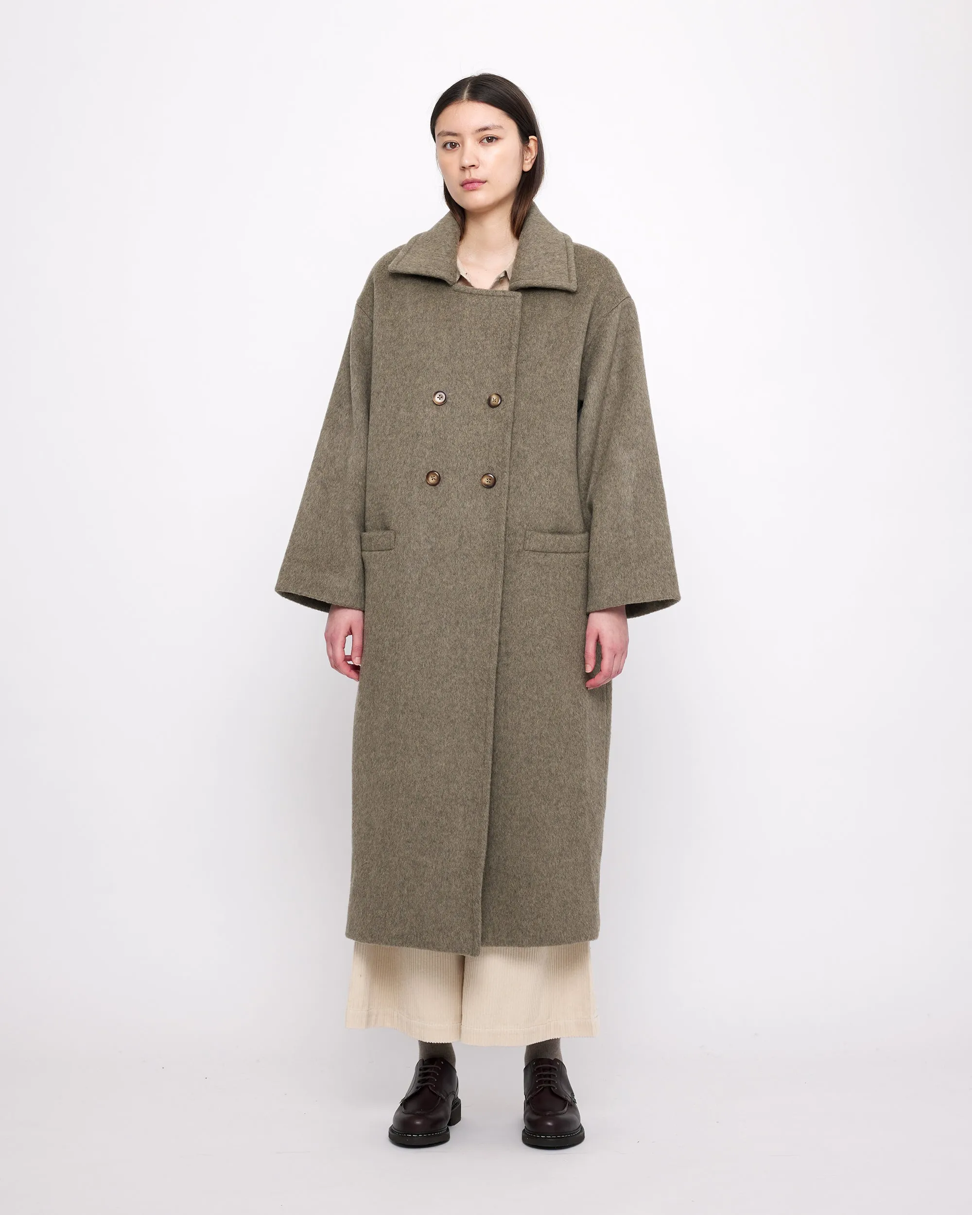 Long Wool Peacoat - FW24 - Olive Gray sold by 7115 by Szeki product image thumbnail 4