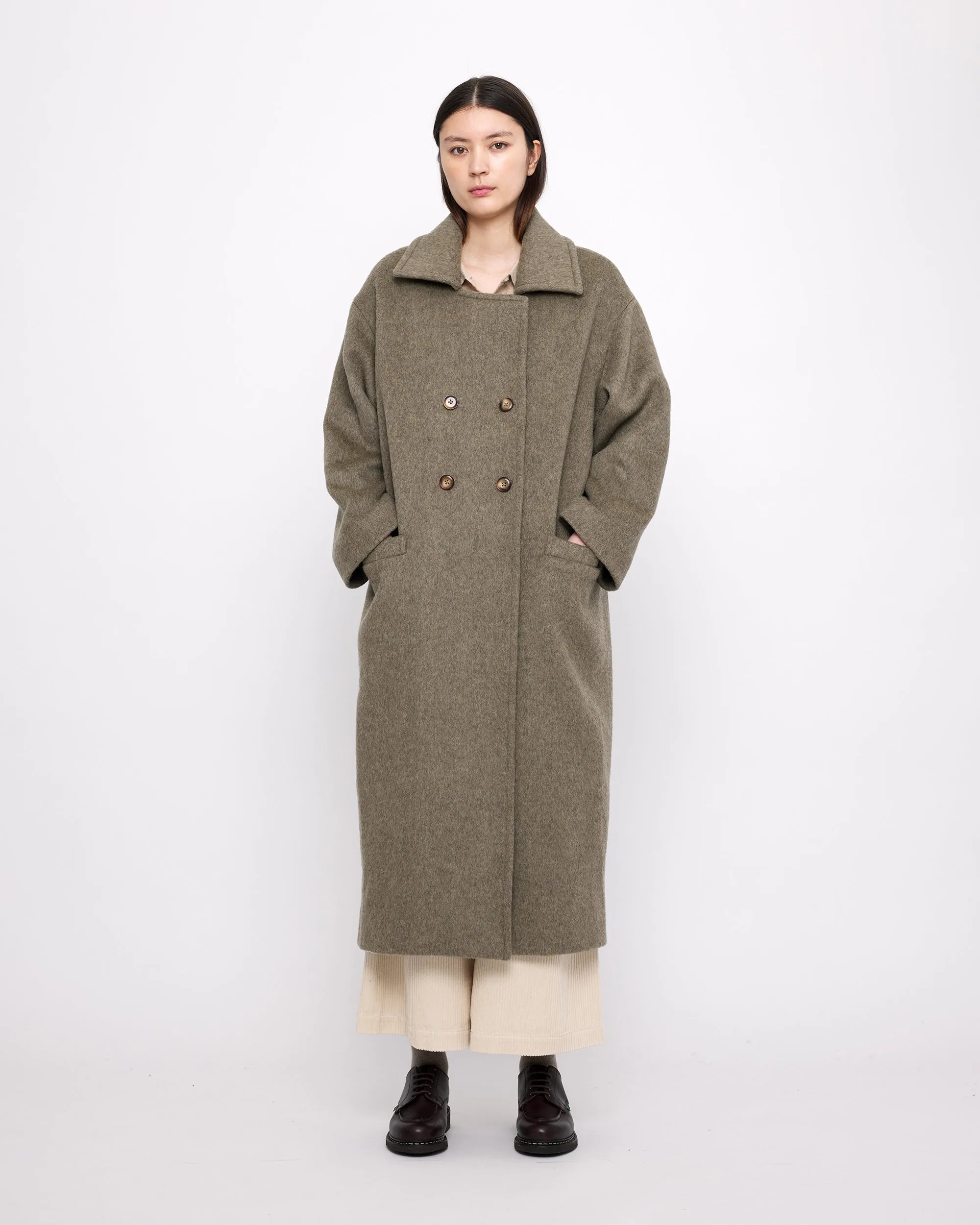 Long Wool Peacoat - FW24 - Olive Gray sold by 7115 by Szeki product image thumbnail 2