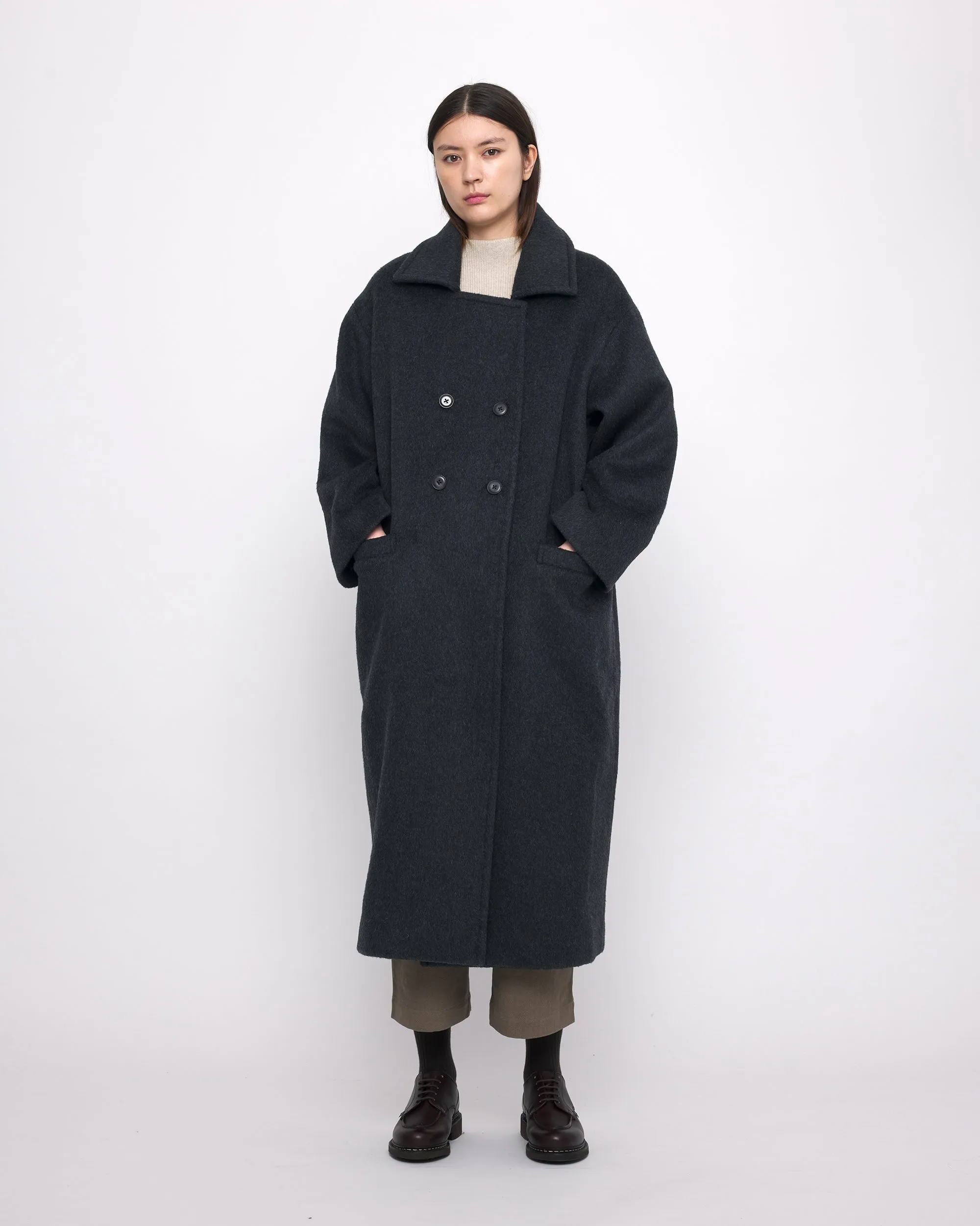 Long Wool Peacoat - FW24 - Charcoal sold by 7115 by Szeki