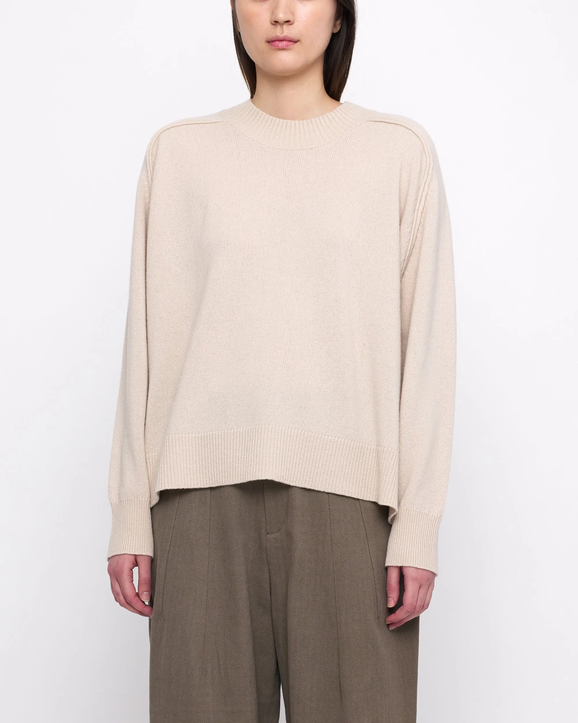 Relaxed Rolled Seam Sweater - FW24 - Beige-White sold by 7115 by Szeki product image thumbnail 2