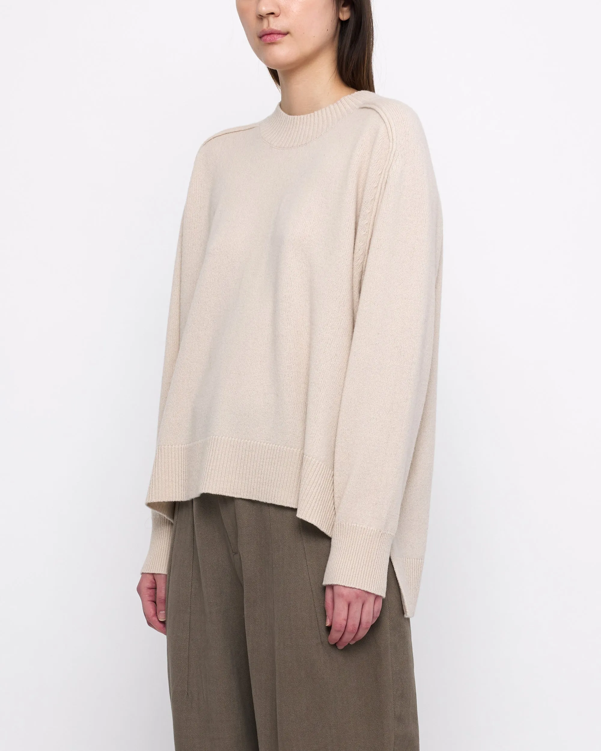 Relaxed Rolled Seam Sweater - FW24 - Beige-White sold by 7115 by Szeki product image thumbnail 3
