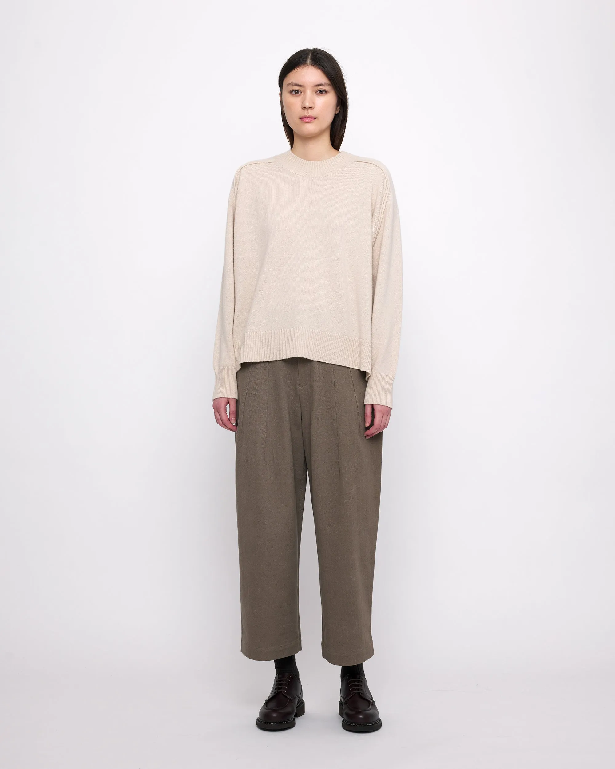 Relaxed Rolled Seam Sweater - FW24 - Beige-White sold by 7115 by Szeki product image thumbnail 5