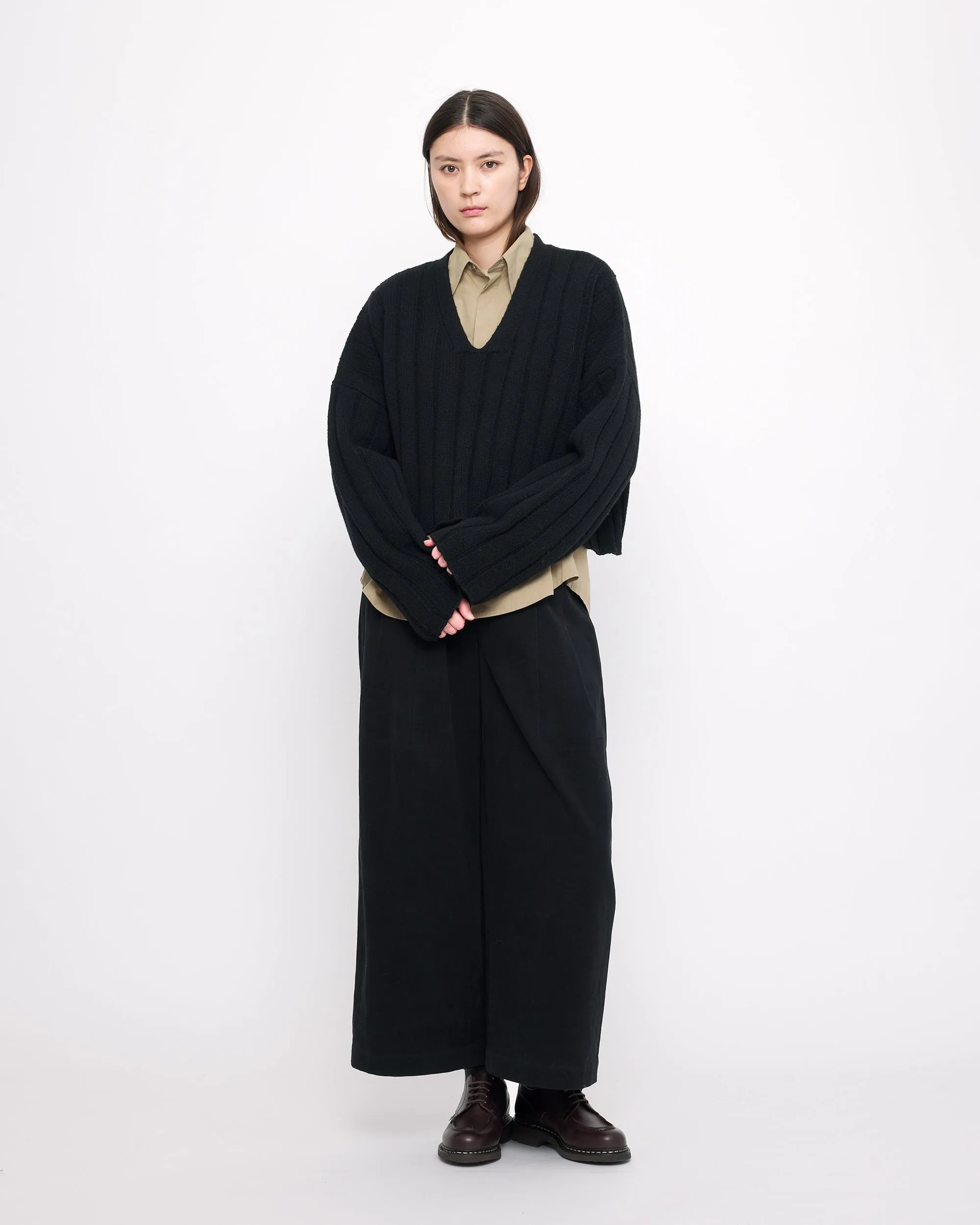 Oversized Ribbed V-Neck - FW24 - Black sold by 7115 by Szeki product image thumbnail 5