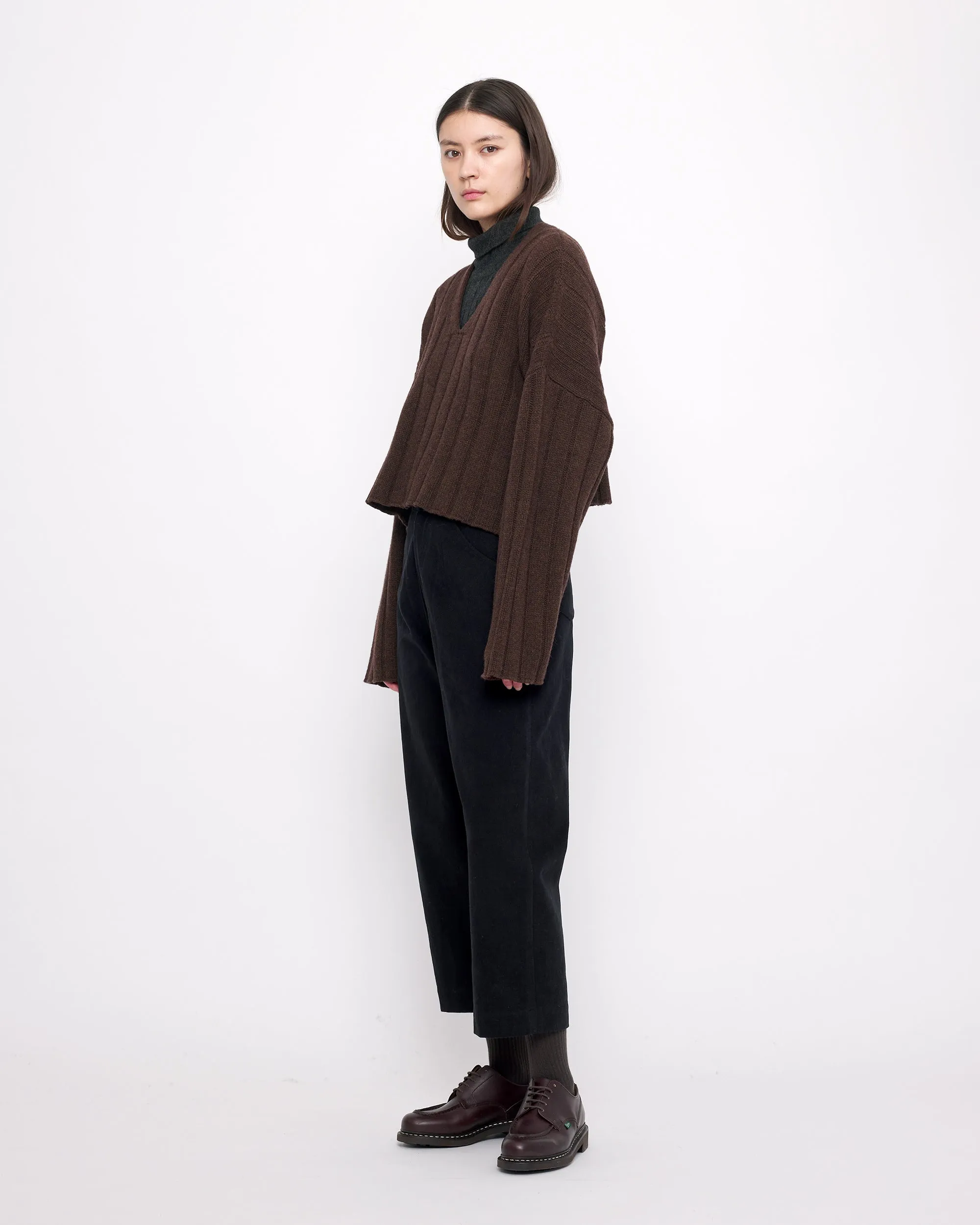 Oversized Ribbed V-Neck - FW24 - Brown sold by 7115 by Szeki product image thumbnail 5