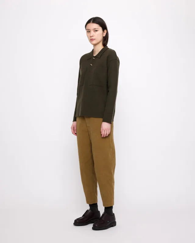 Boiled Wool Pocket Pullover - FW24 - Olive sold by 7115 by Szeki