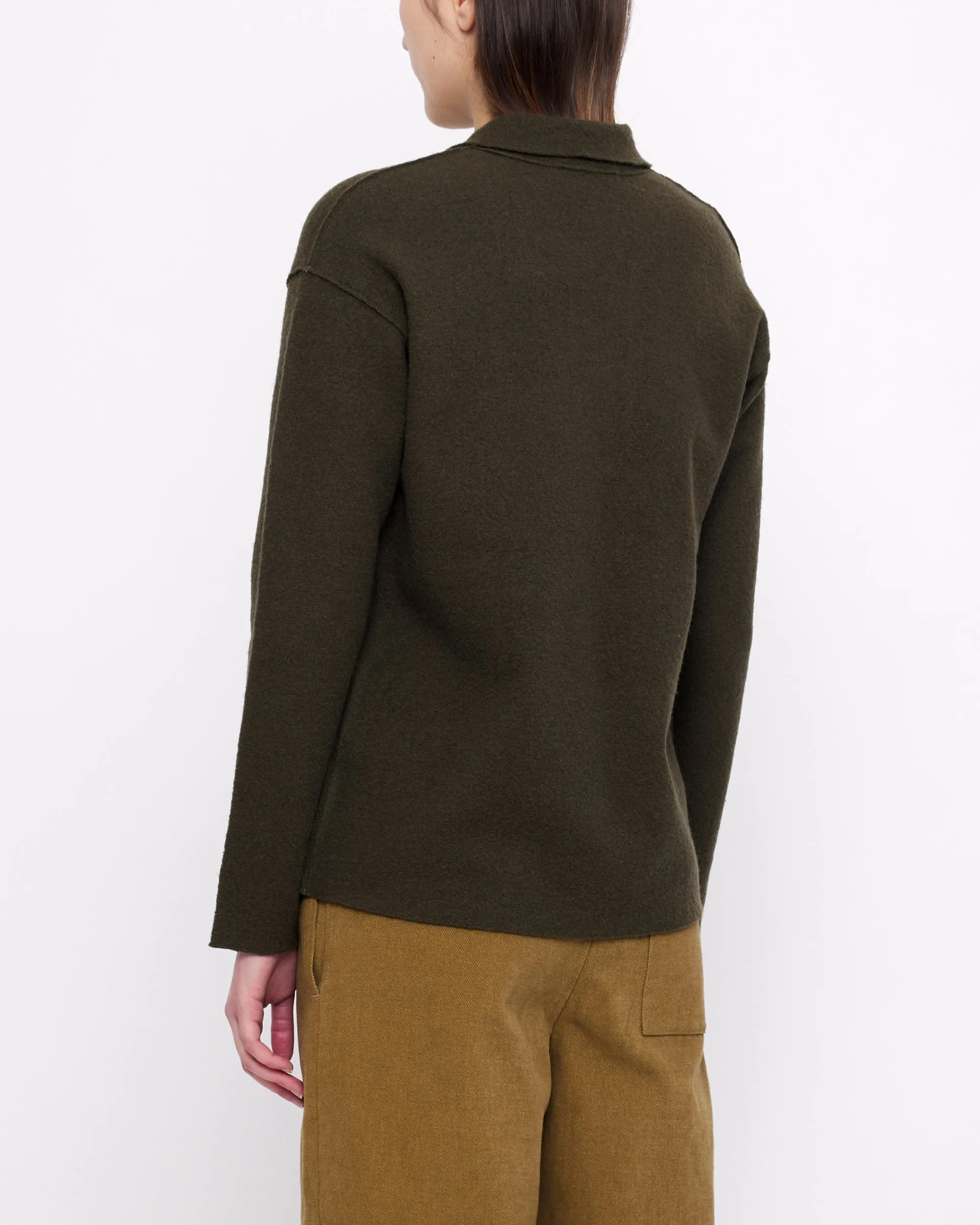 Boiled Wool Pocket Pullover - FW24 - Olive sold by 7115 by Szeki product image thumbnail 3