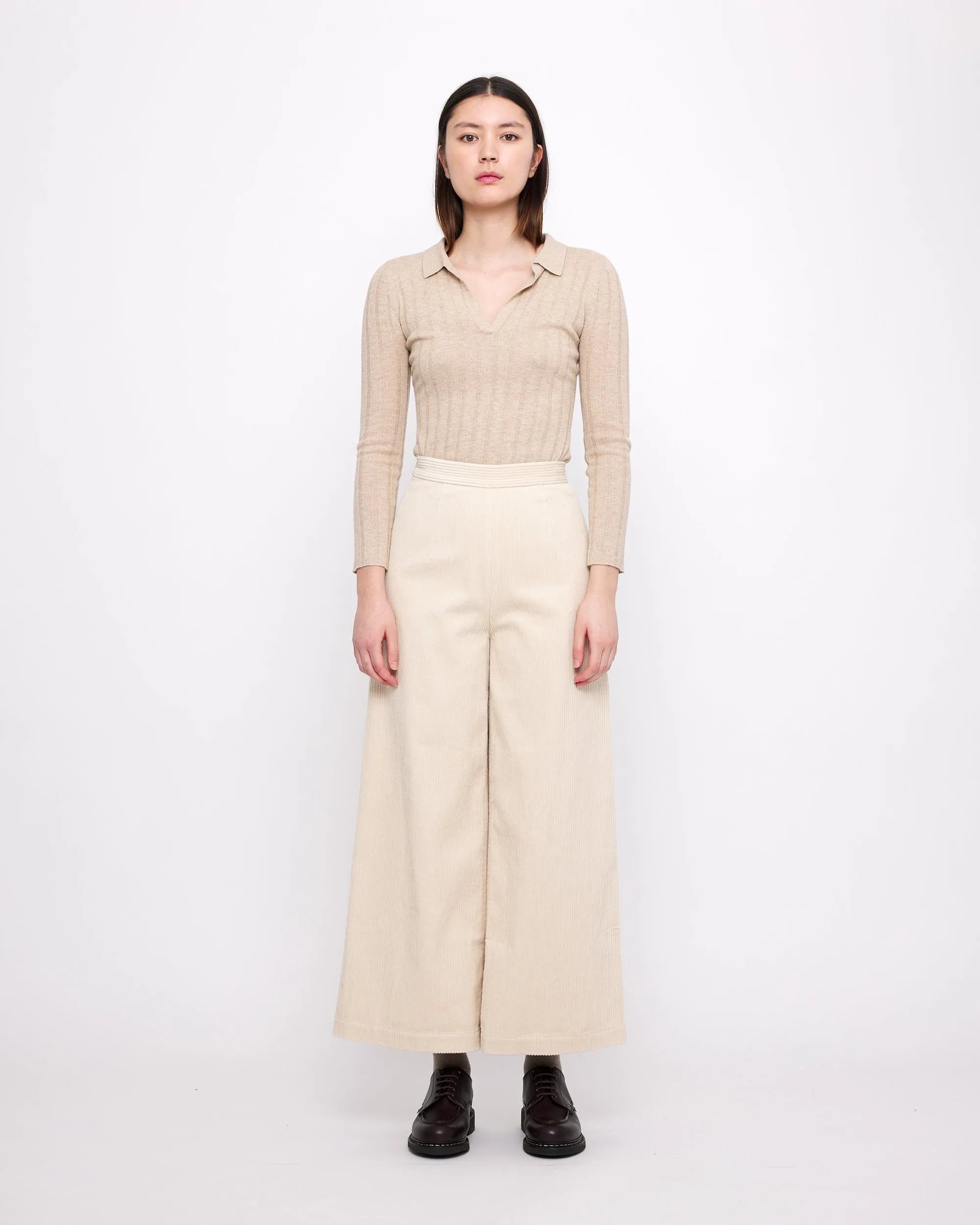 Classic Wide-Legged Trouser - Corduroy Edition - FW24 - Pearl sold by 7115 by Szeki