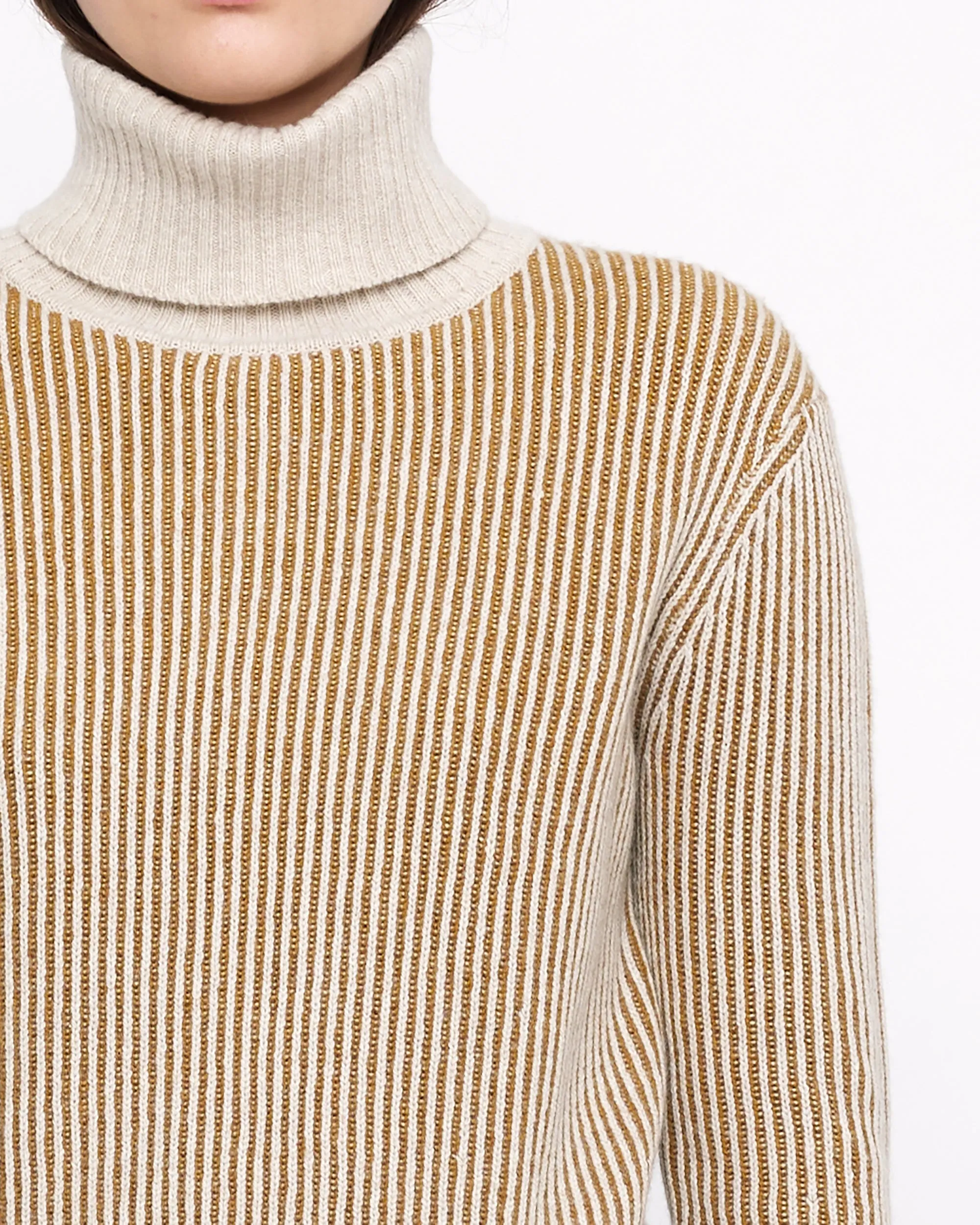 Striped Cropped Turtleneck - FW24 - Mustard Stripes sold by 7115 by Szeki product image thumbnail 3