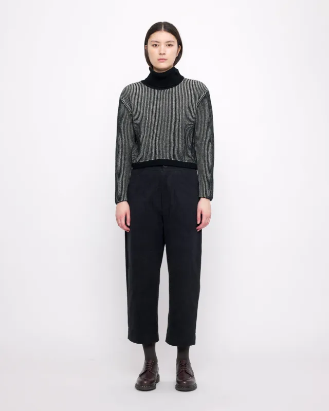 Striped Cropped Turtleneck - FW24 - Black Stripes sold by 7115 by Szeki