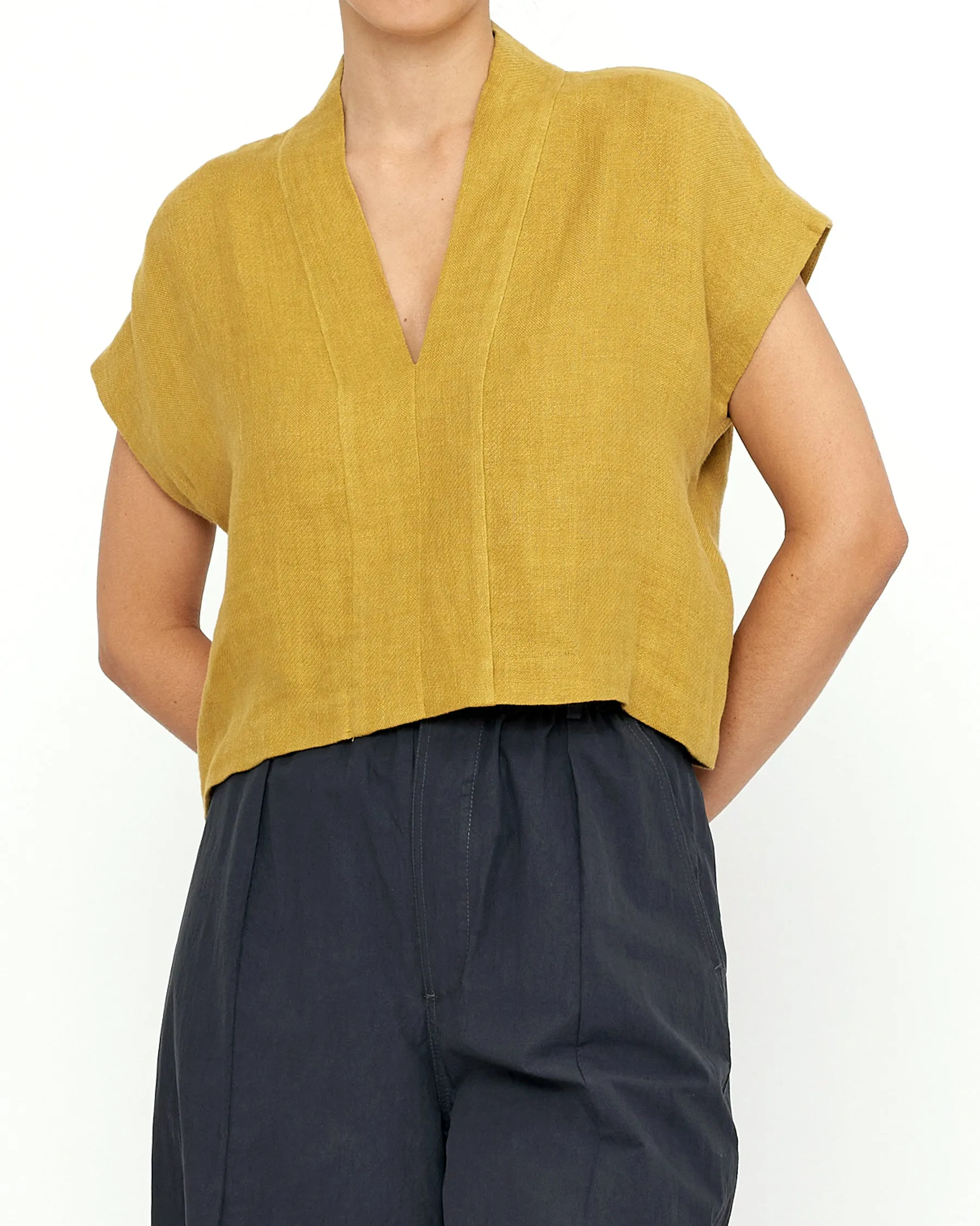 V-Neck Panel Top - SS24 - Mustard sold by 7115 by Szeki product image thumbnail 3