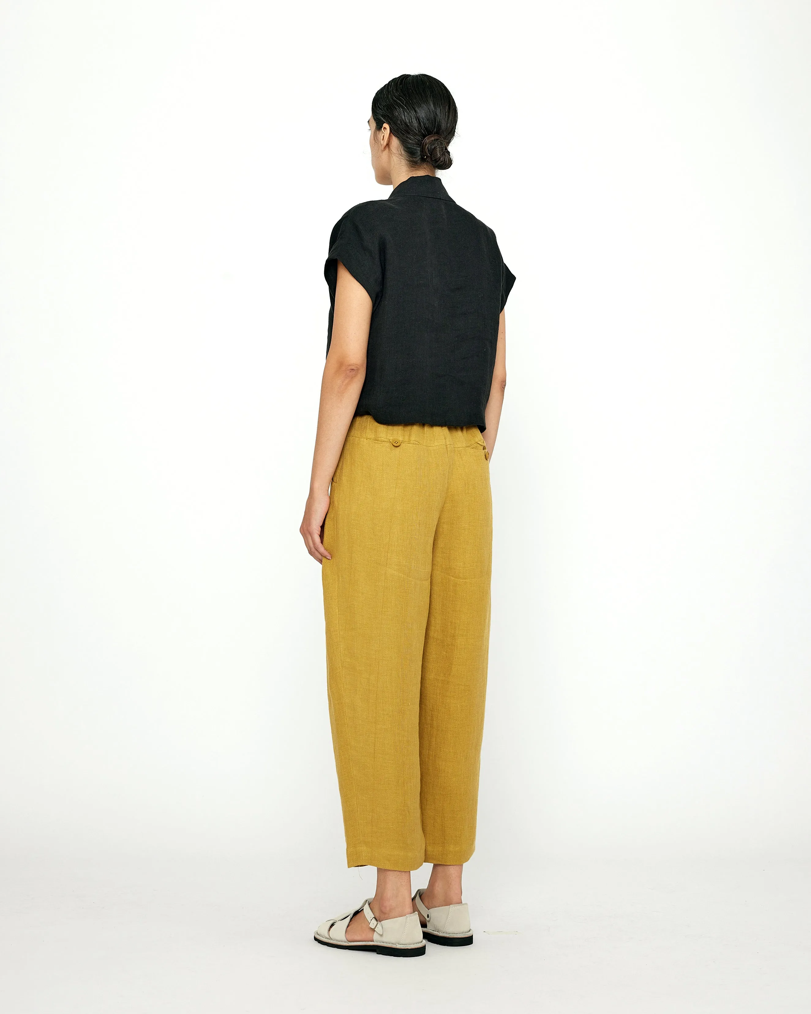 Linen Pleated Trouser - SS24 - Mustard sold by 7115 by Szeki product image thumbnail 3