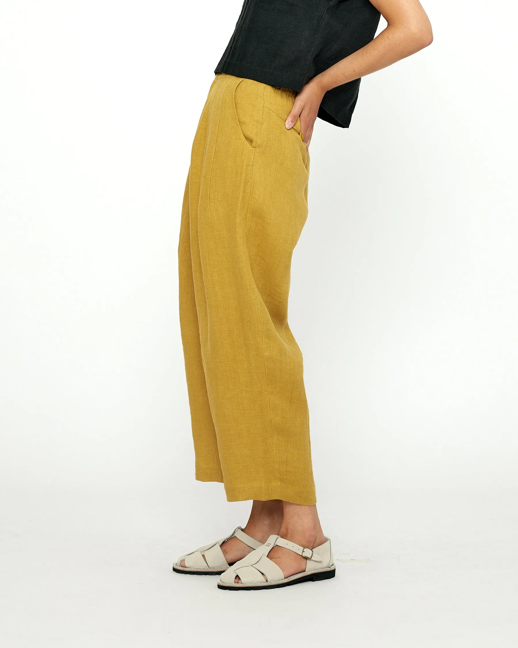 Linen Pleated Trouser - SS24 - Mustard sold by 7115 by Szeki product image thumbnail 2