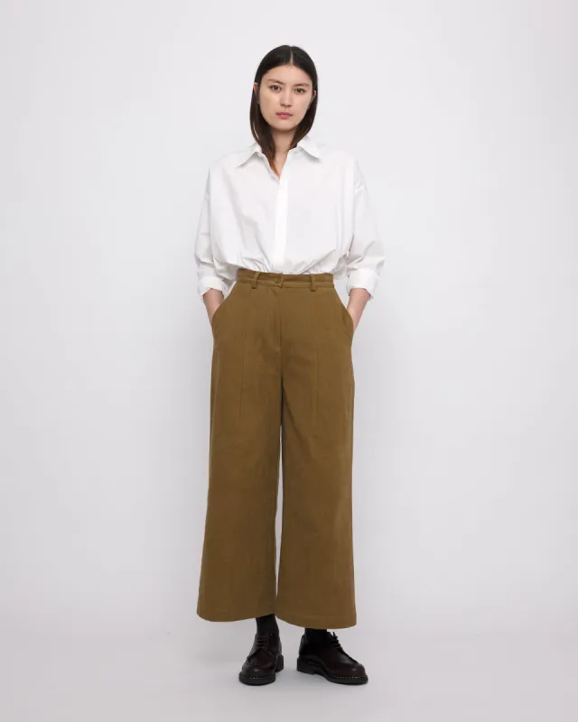 Wide-Legged Skate Trouser - FW24 - Kelp Brown made by 7115 by Szeki