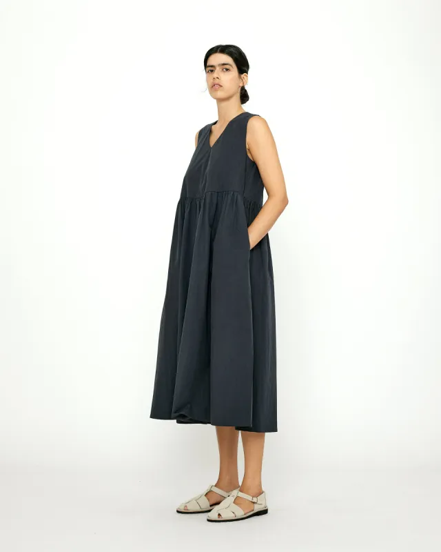 Papery V-Neck Dress - SS24 - Navy Black sold by 7115 by Szeki