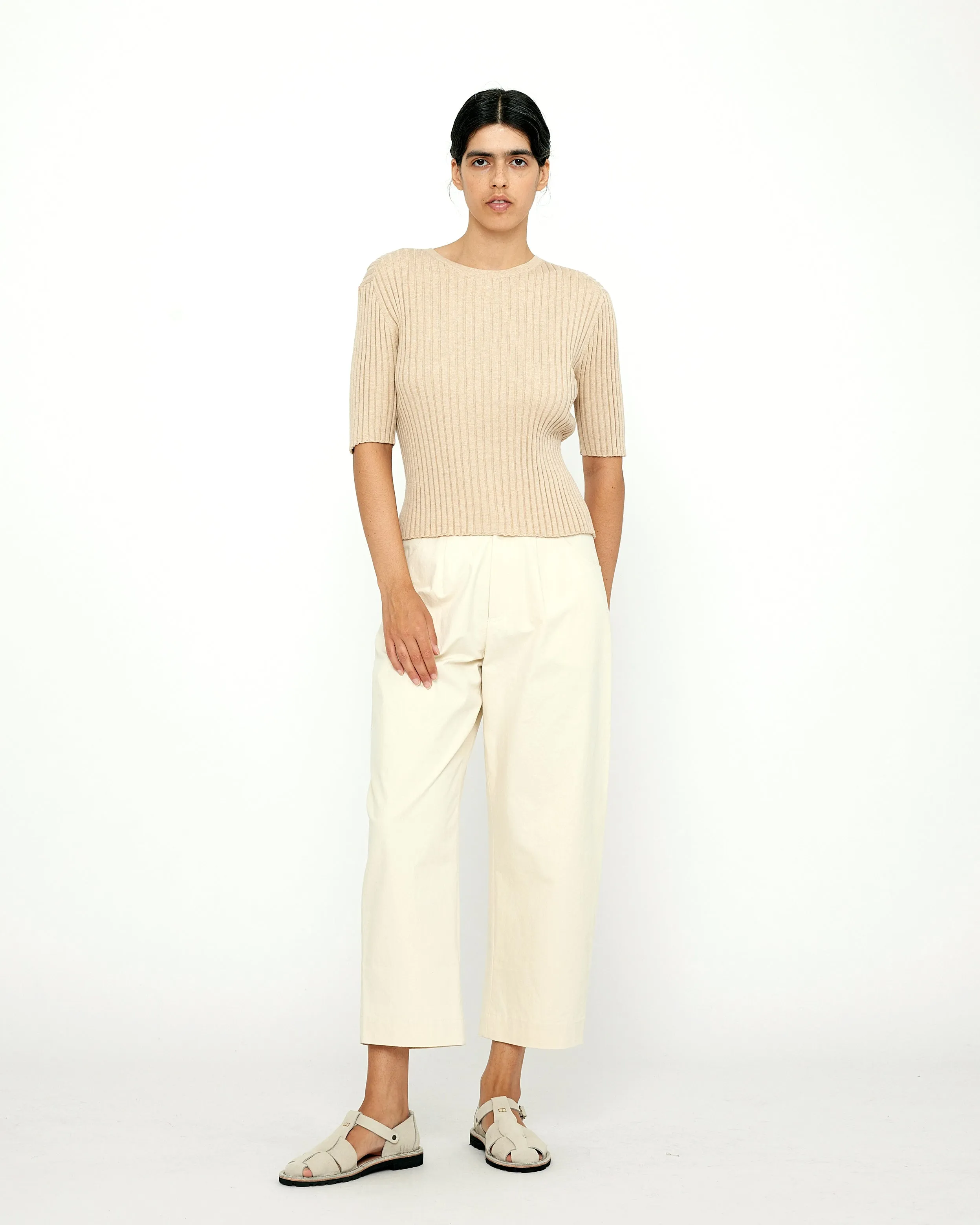Mid-Sleeves Ribbed Top - SS24 - Tan sold by 7115 by Szeki product image thumbnail 3
