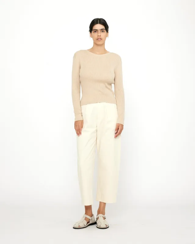 Long Sleeves Ribbed Top - SS24 - Tan sold by 7115 by Szeki