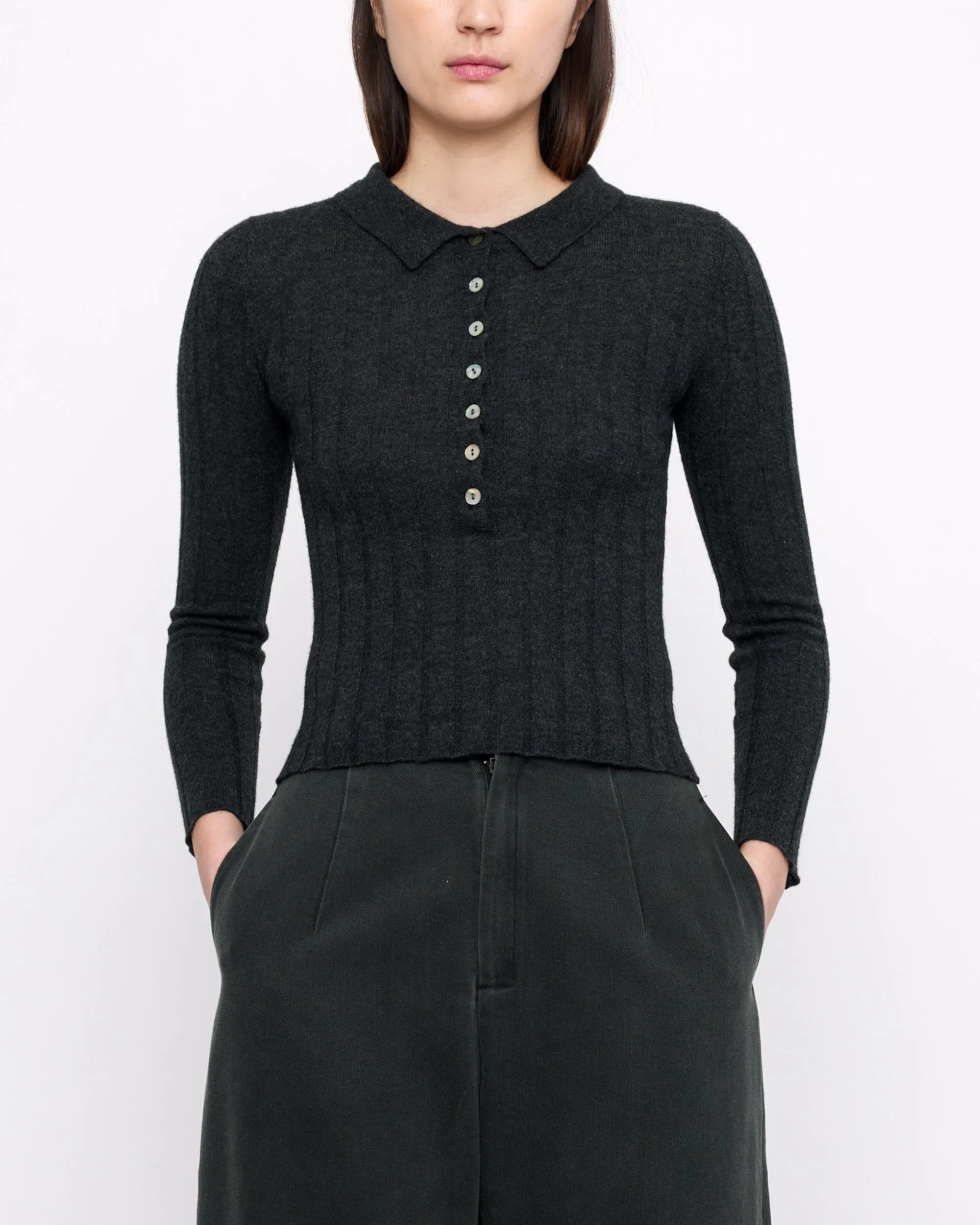 Yak Collared Long Sleeves - FW24 - Charcoal sold by 7115 by Szeki product image thumbnail 3