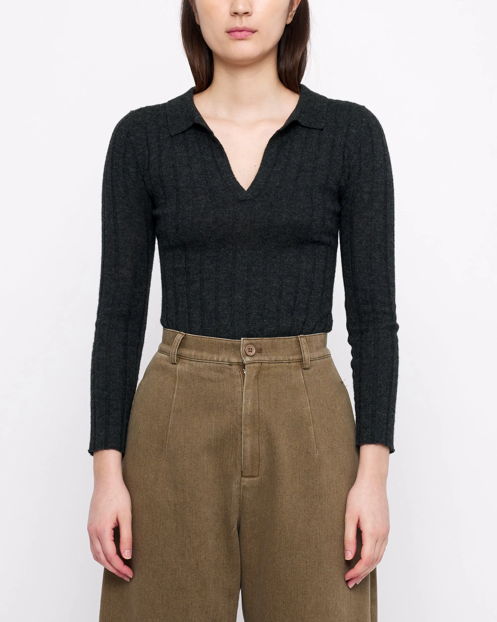 Yak V-Neck Long Sleeves - FW24 - Charcoal sold by 7115 by Szeki product image thumbnail 3