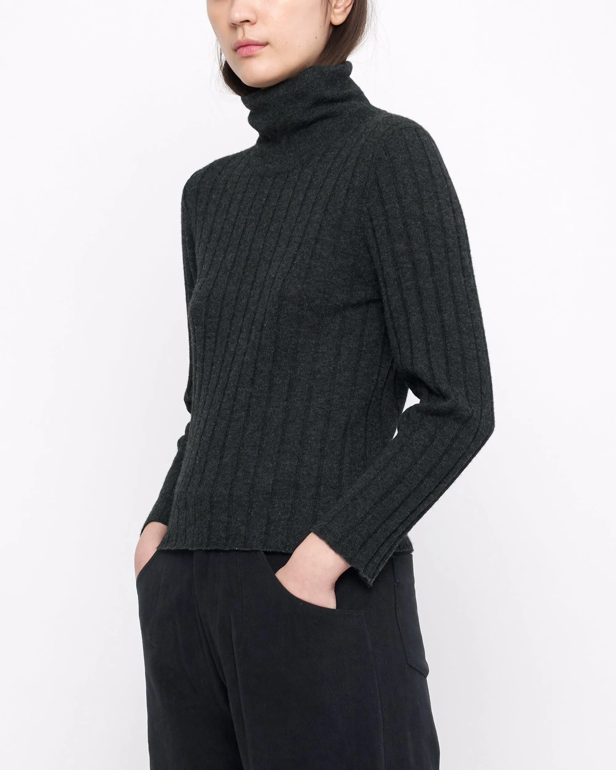 Yak Ribbed Roll Neck - FW24 - Charcoal sold by 7115 by Szeki product image thumbnail 2