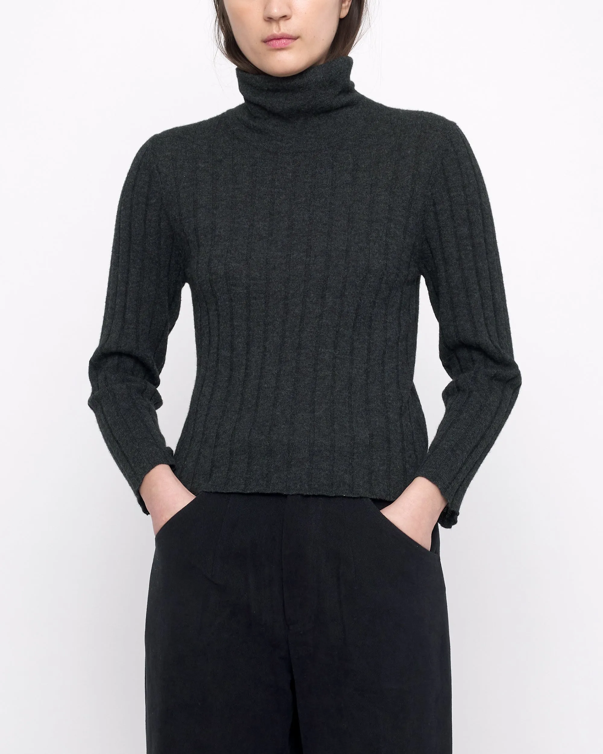 Yak Ribbed Roll Neck - FW24 - Charcoal sold by 7115 by Szeki product image thumbnail 5