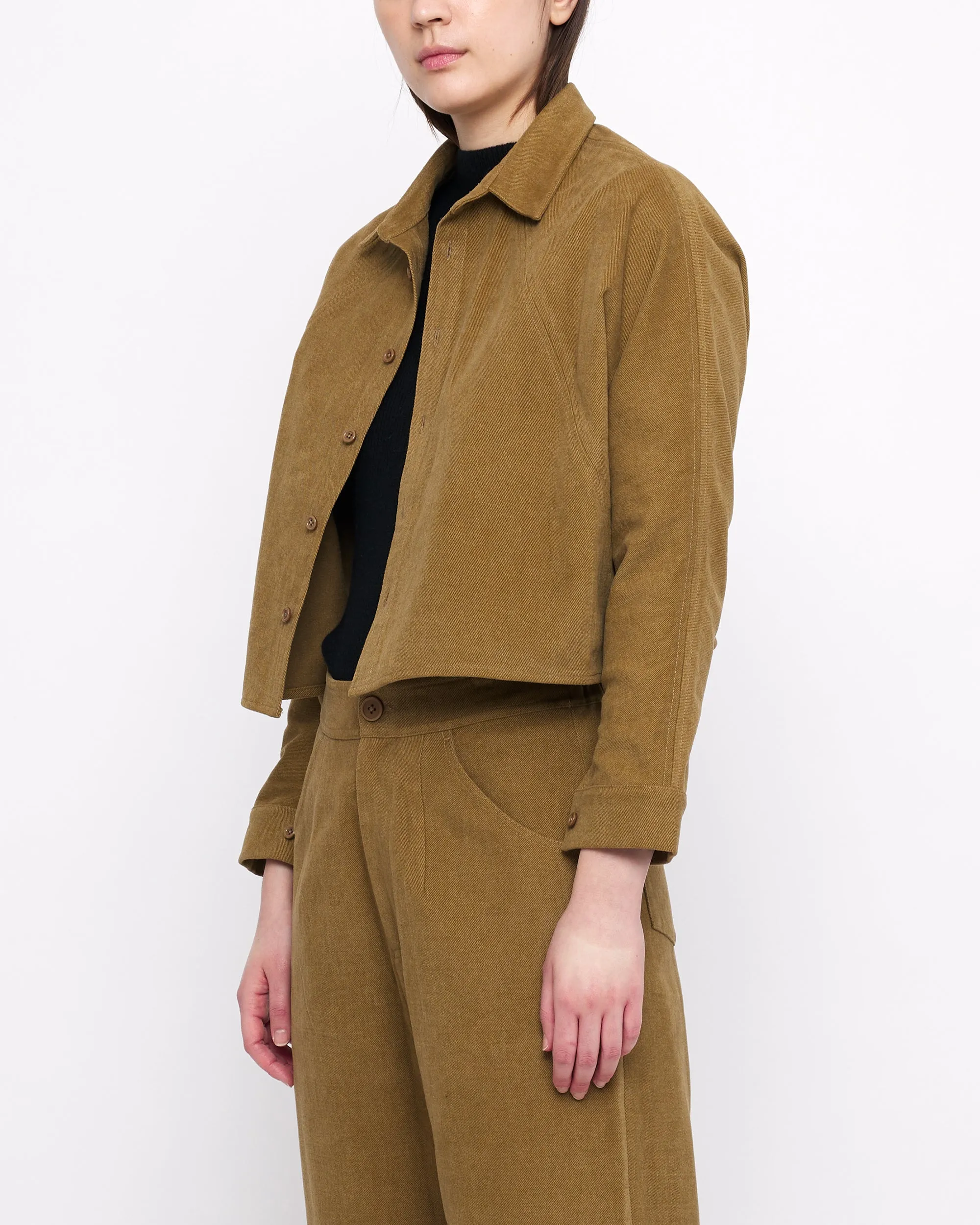 Signature 3/4 Cropped Shirt - Heavy Canvas Edition - Kelp Brown sold by 7115 by Szeki product image thumbnail 2