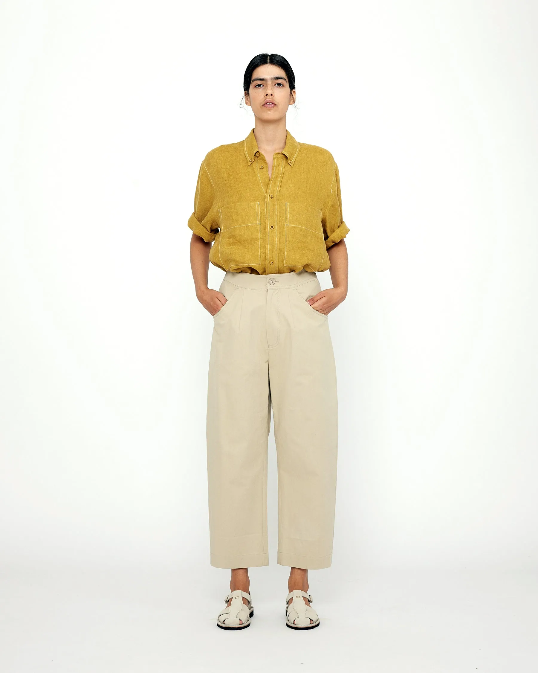 Signature Curve-Legged Trouser - Cotton Edition - Sand Gray sold by 7115 by Szeki product image thumbnail 2