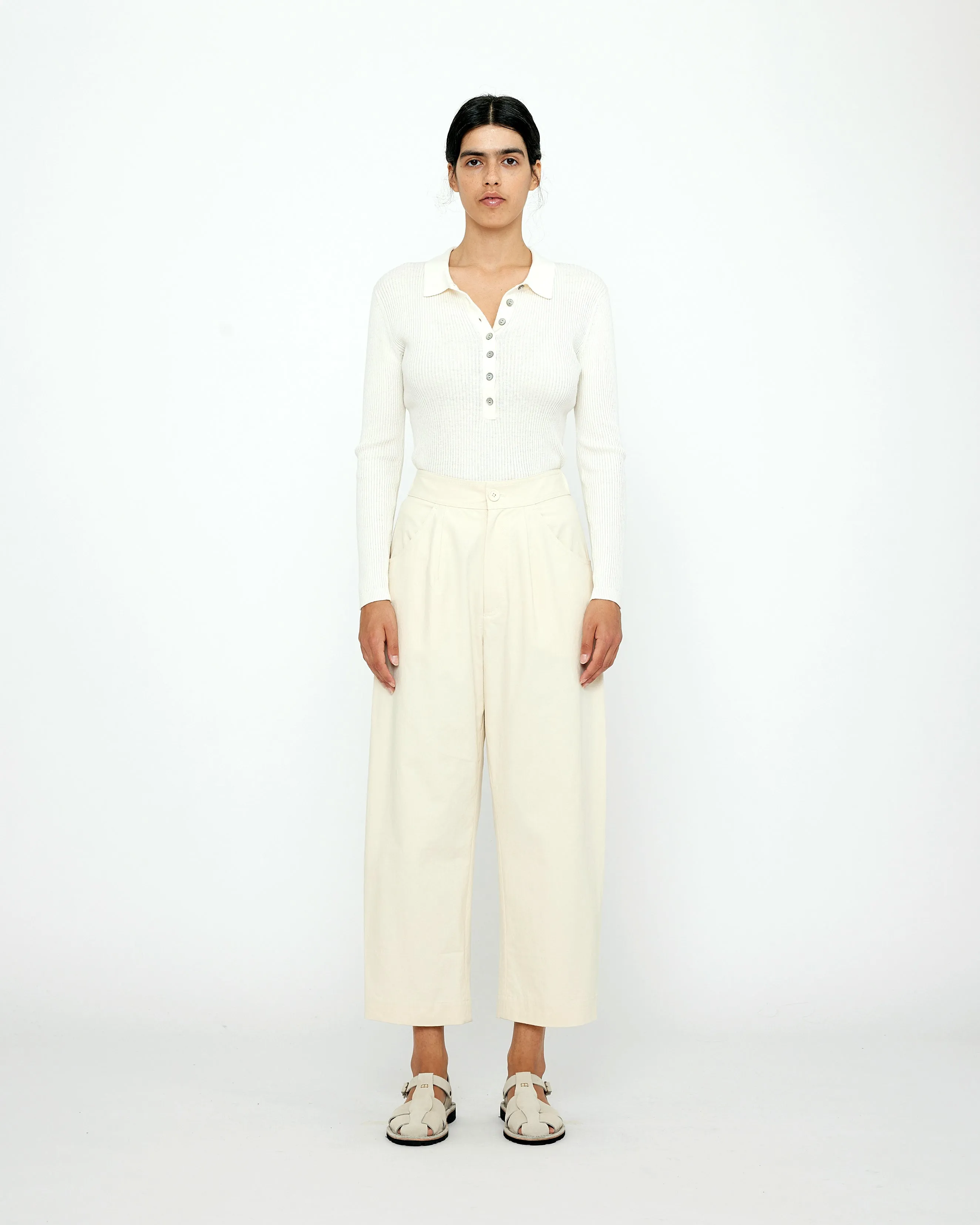 Signature Curve-Legged Trouser - Cotton Edition - Off-White sold by 7115 by Szeki product image thumbnail 5