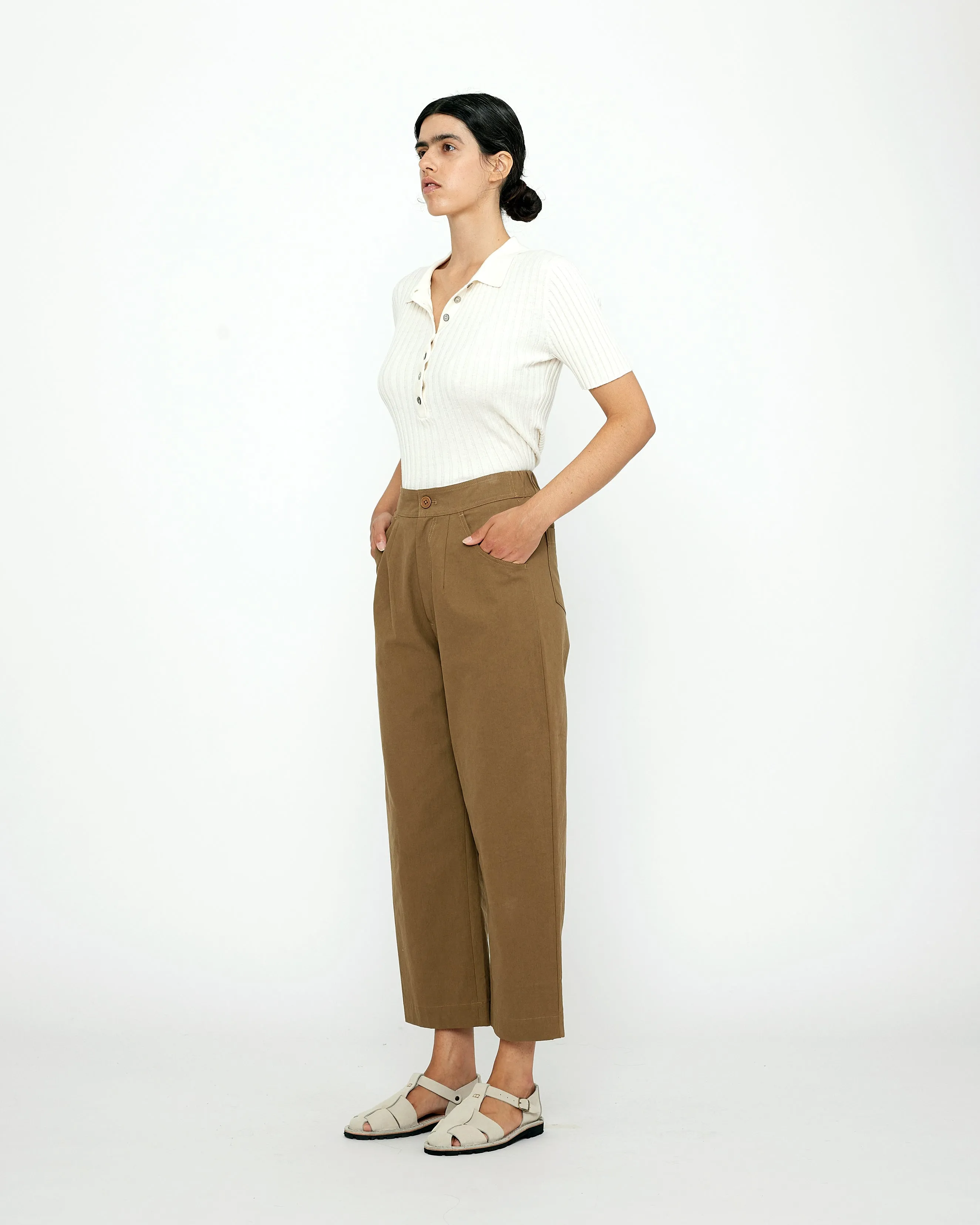 Signature Curve-Legged Trouser - Cotton Edition - Brown sold by 7115 by Szeki product image thumbnail 5